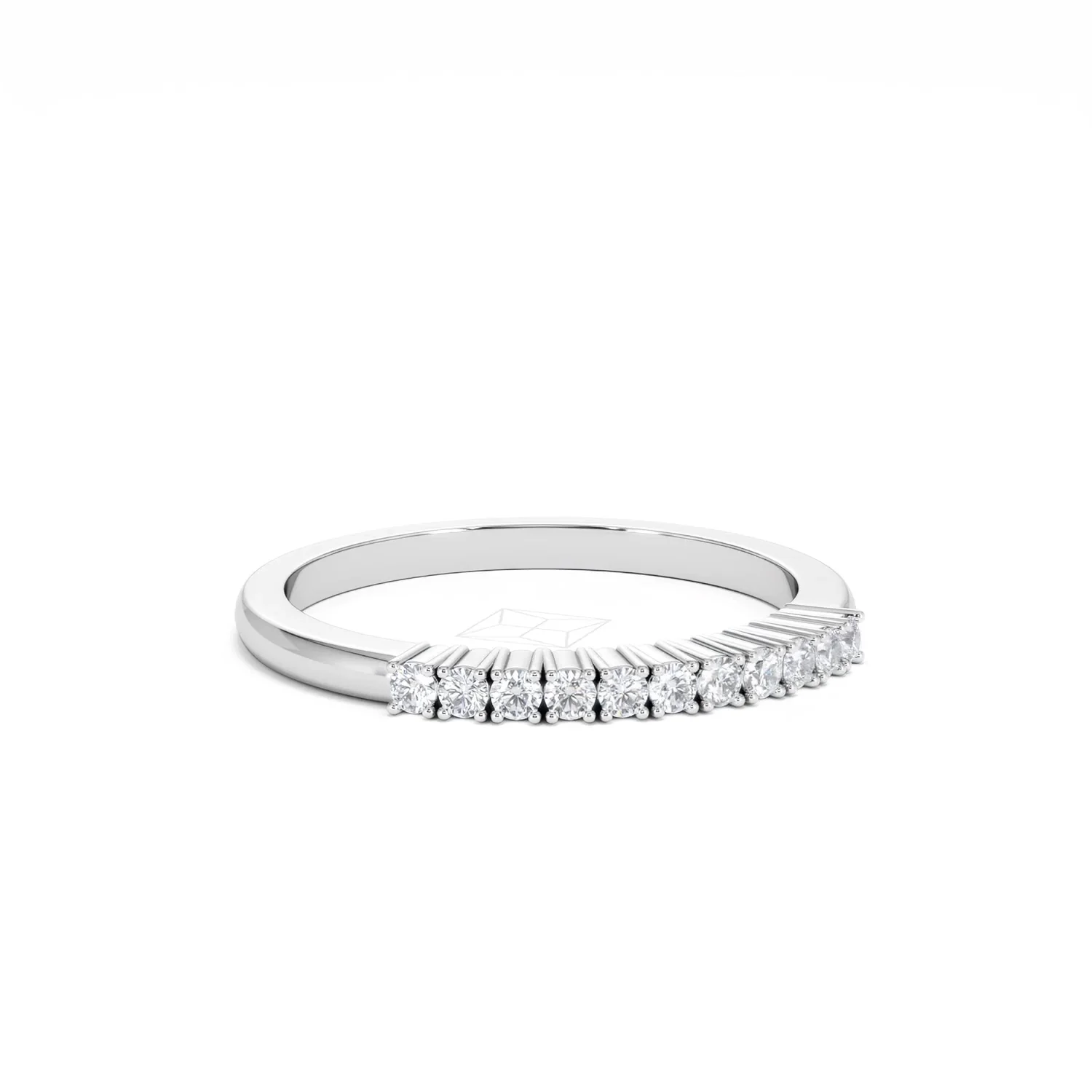 Half Eternity Ring 0.15CT Claw Set Lab Diamond 9K White Gold - Image 15