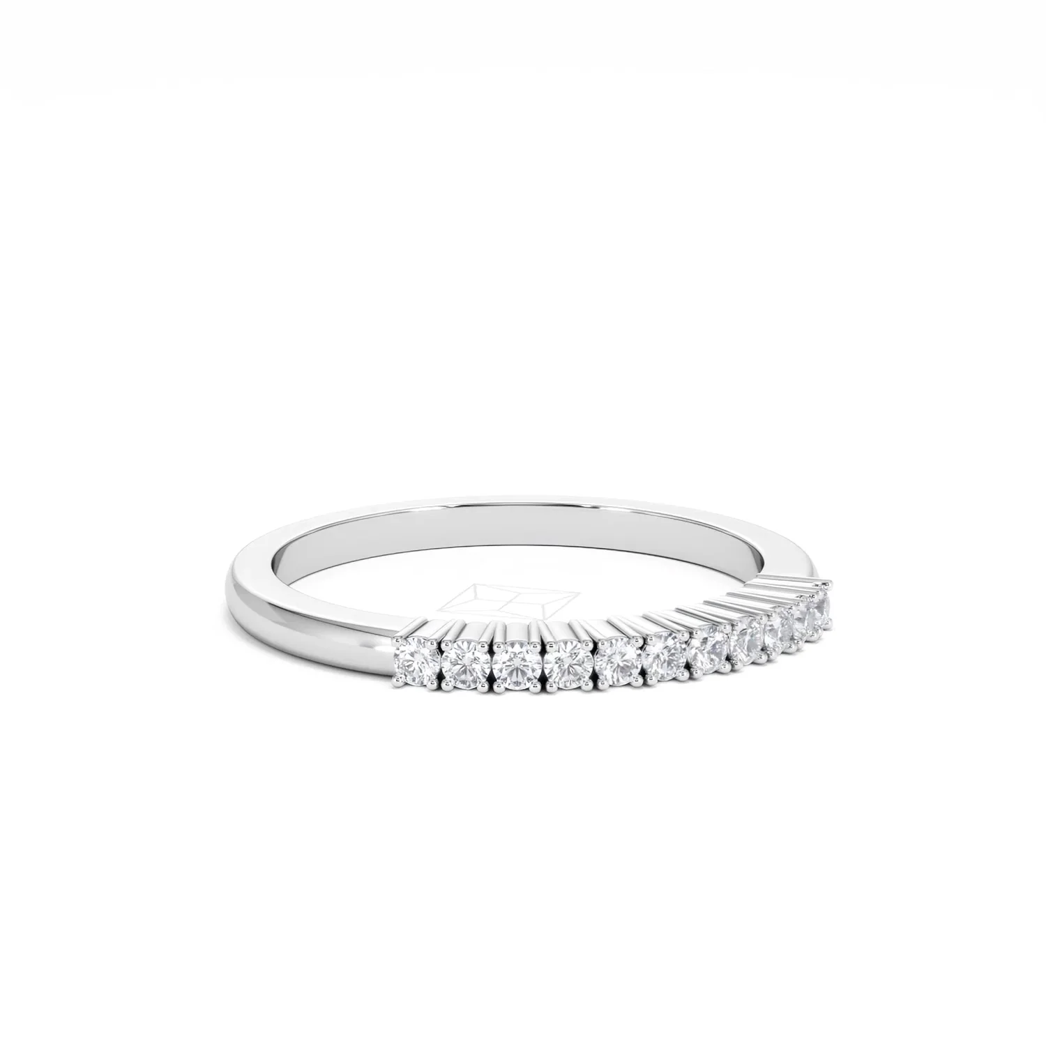 Half Eternity Ring 0.15CT Claw Set Lab Diamond 9K White Gold - Image 16