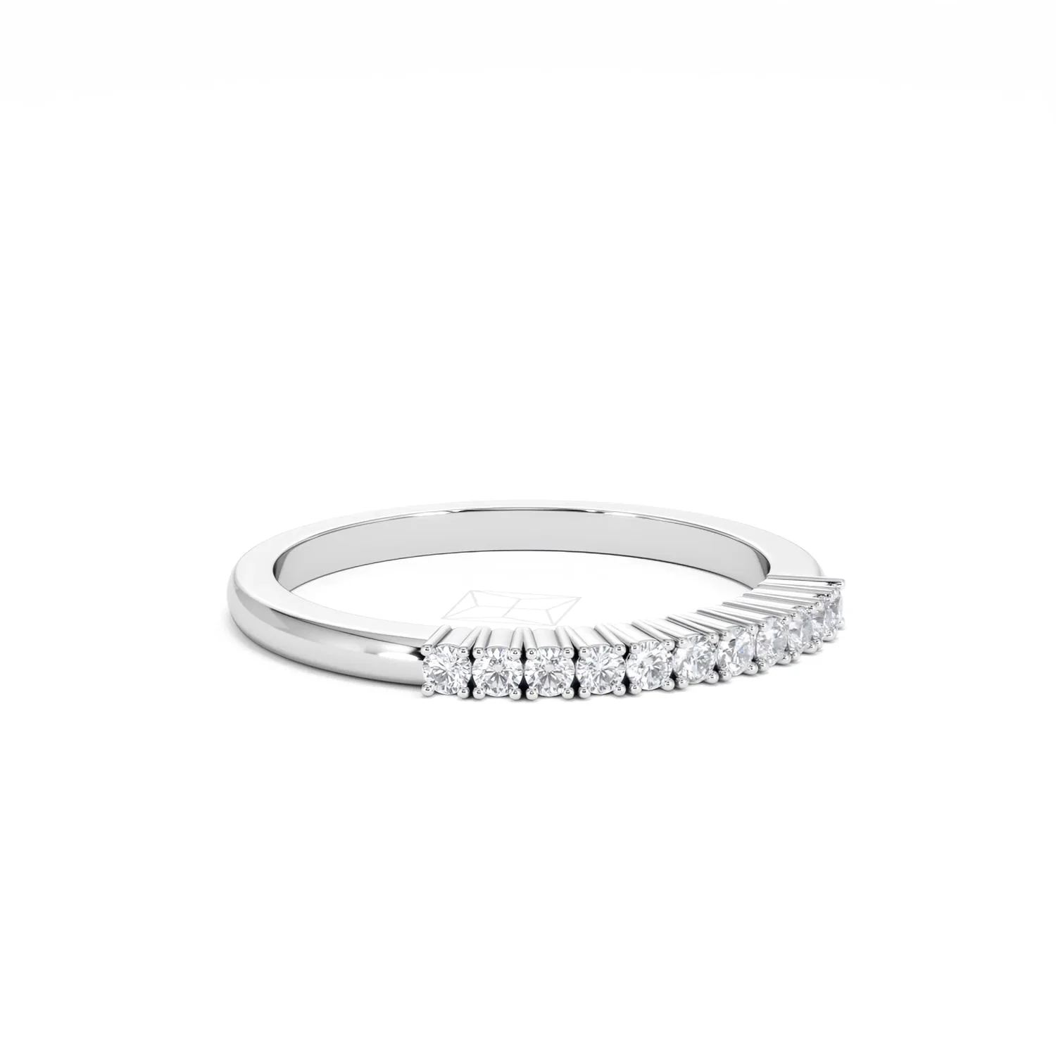 Half Eternity Ring 0.15CT Claw Set Lab Diamond 9K White Gold - Image 17