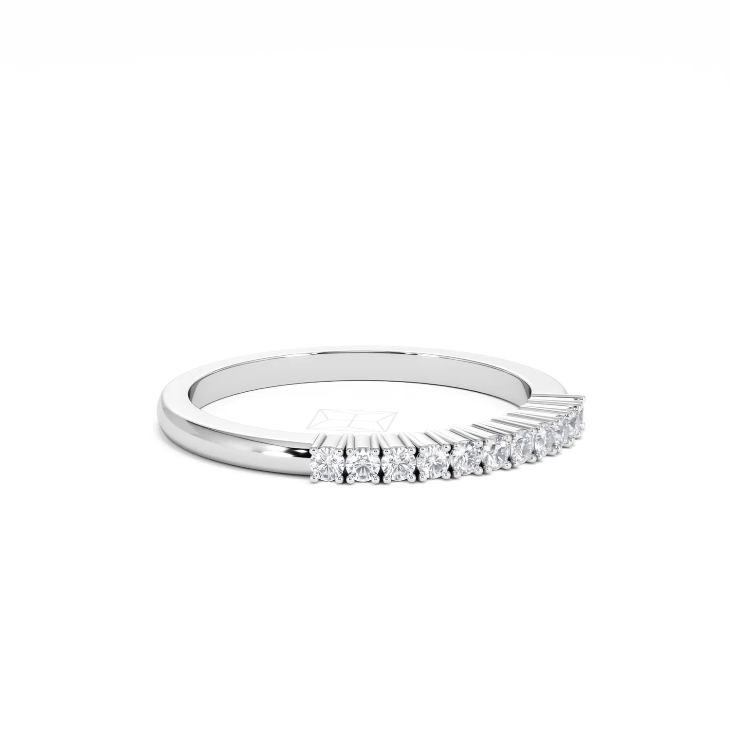 Half Eternity Ring 0.15CT Claw Set Lab Diamond 9K White Gold - Image 18