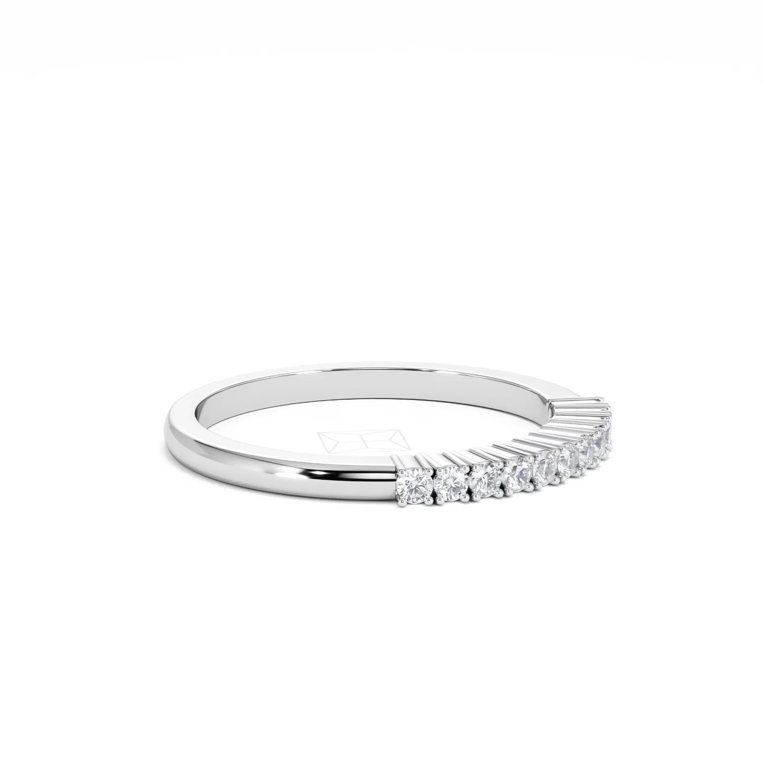 Half Eternity Ring 0.15CT Claw Set Lab Diamond 9K White Gold - Image 22