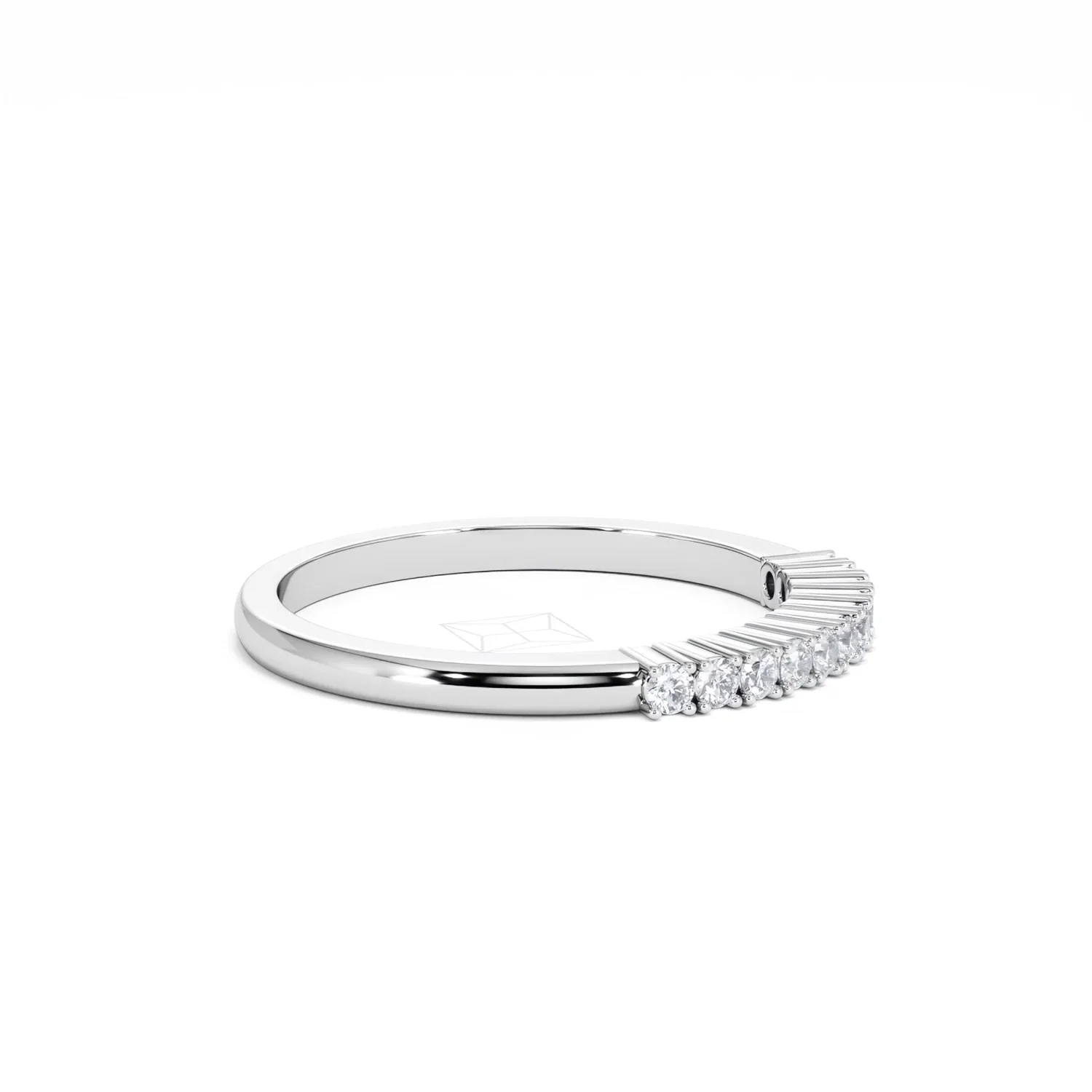 Half Eternity Ring 0.15CT Claw Set Lab Diamond 9K White Gold - Image 25