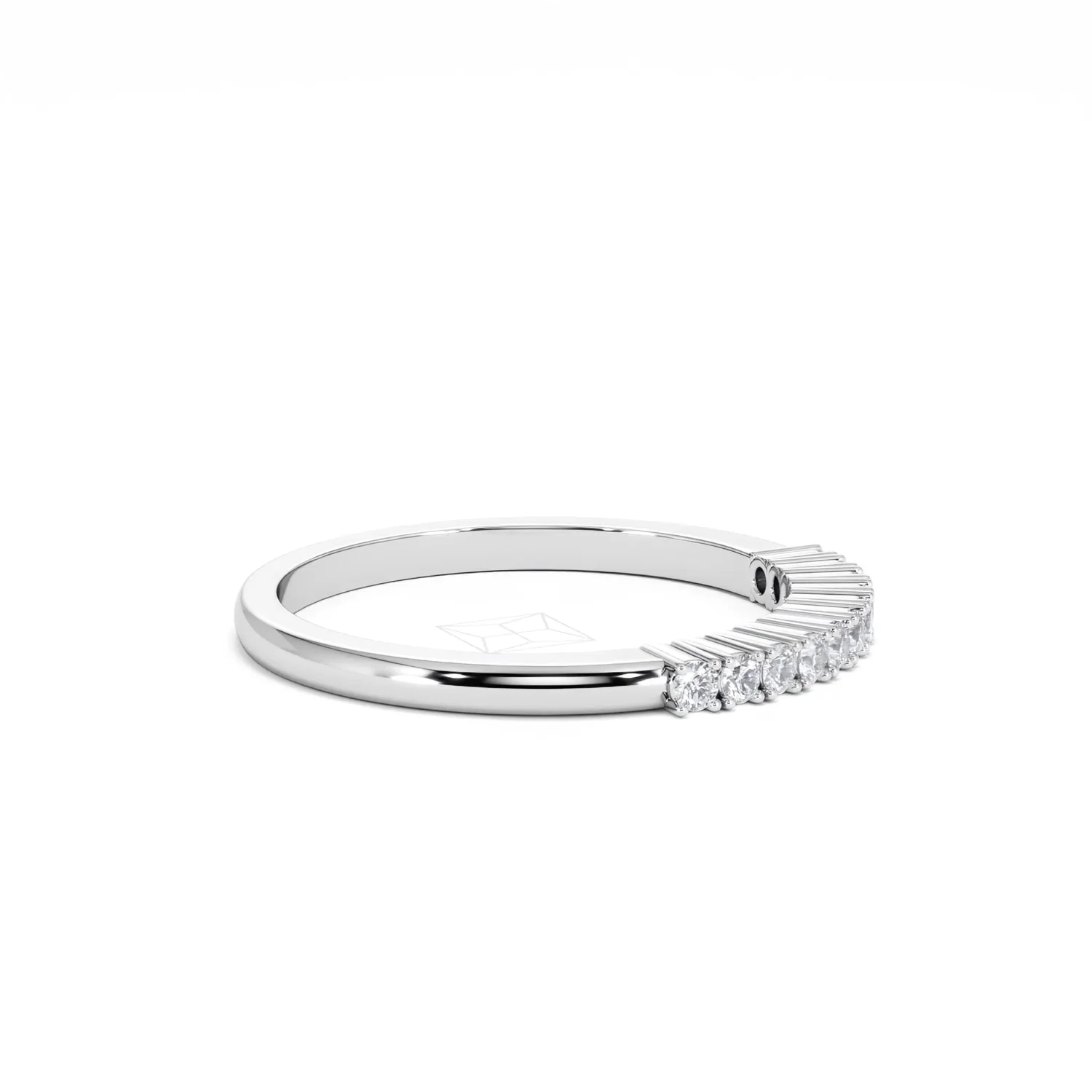 Half Eternity Ring 0.15CT Claw Set Lab Diamond 9K White Gold - Image 26