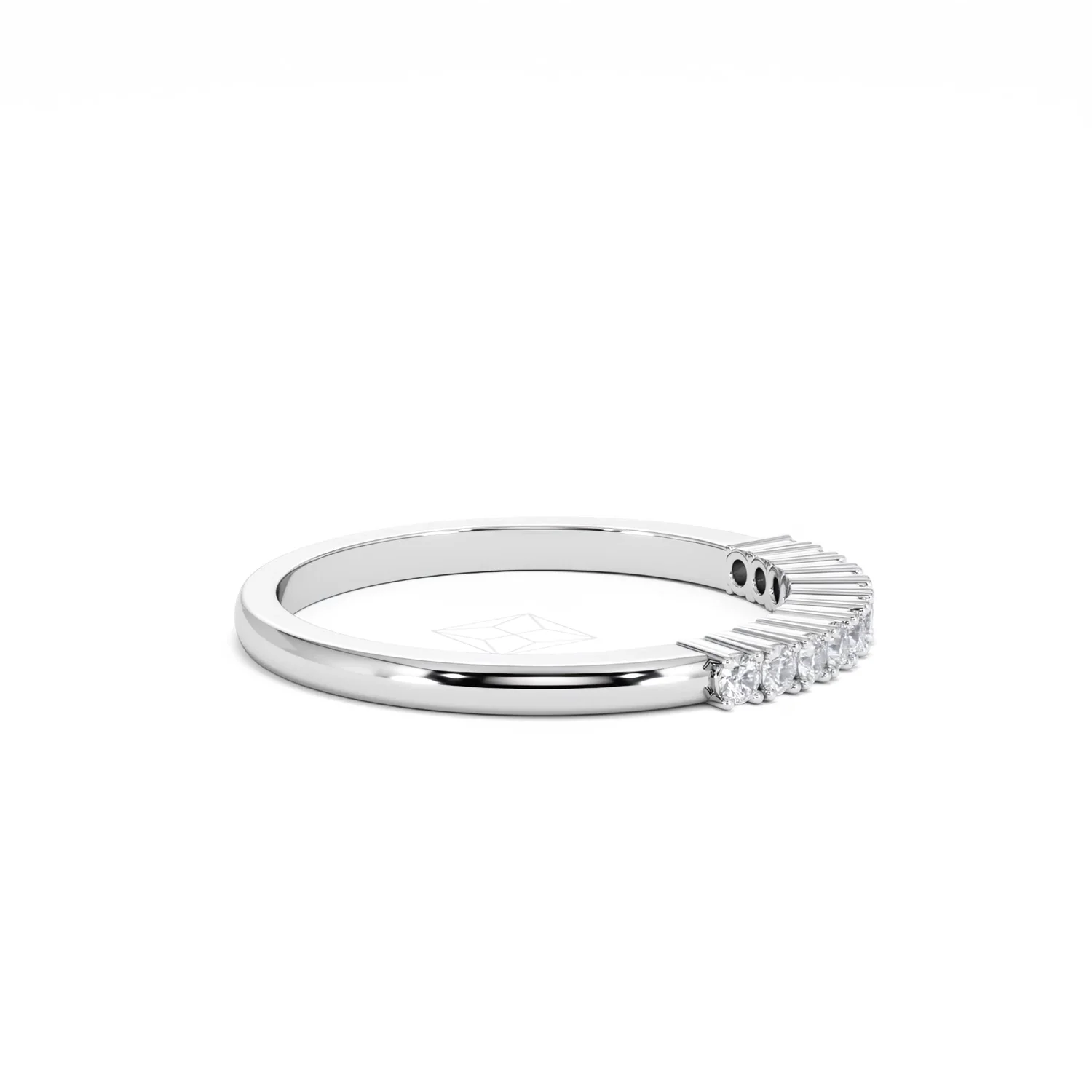 Half Eternity Ring 0.15CT Claw Set Lab Diamond 9K White Gold - Image 28