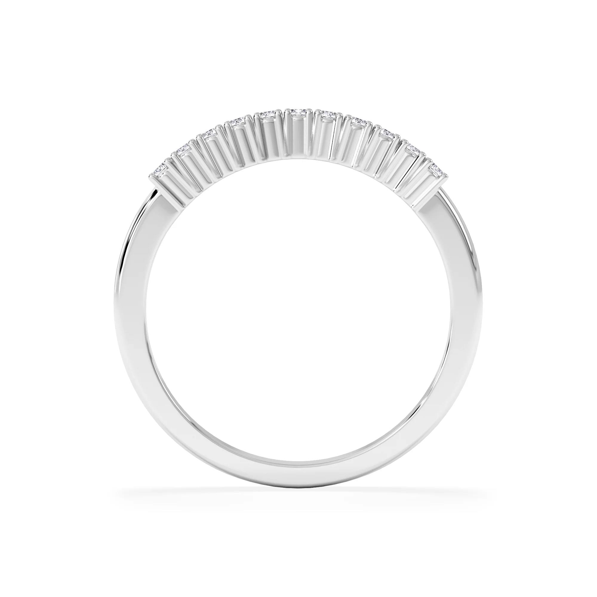 Half Eternity Ring 0.15CT Claw Set Lab Diamond 9K White Gold - Image 3