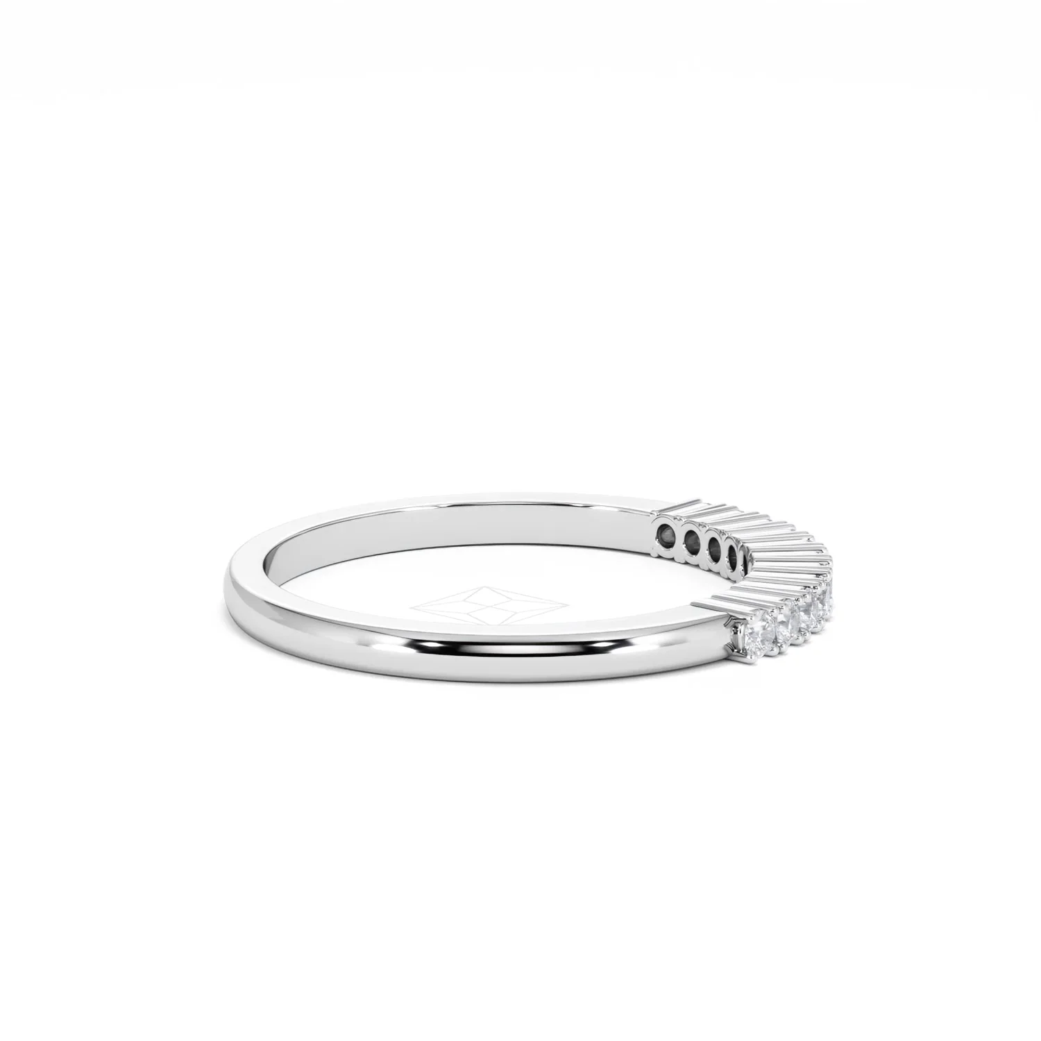 Half Eternity Ring 0.15CT Claw Set Lab Diamond 9K White Gold - Image 31