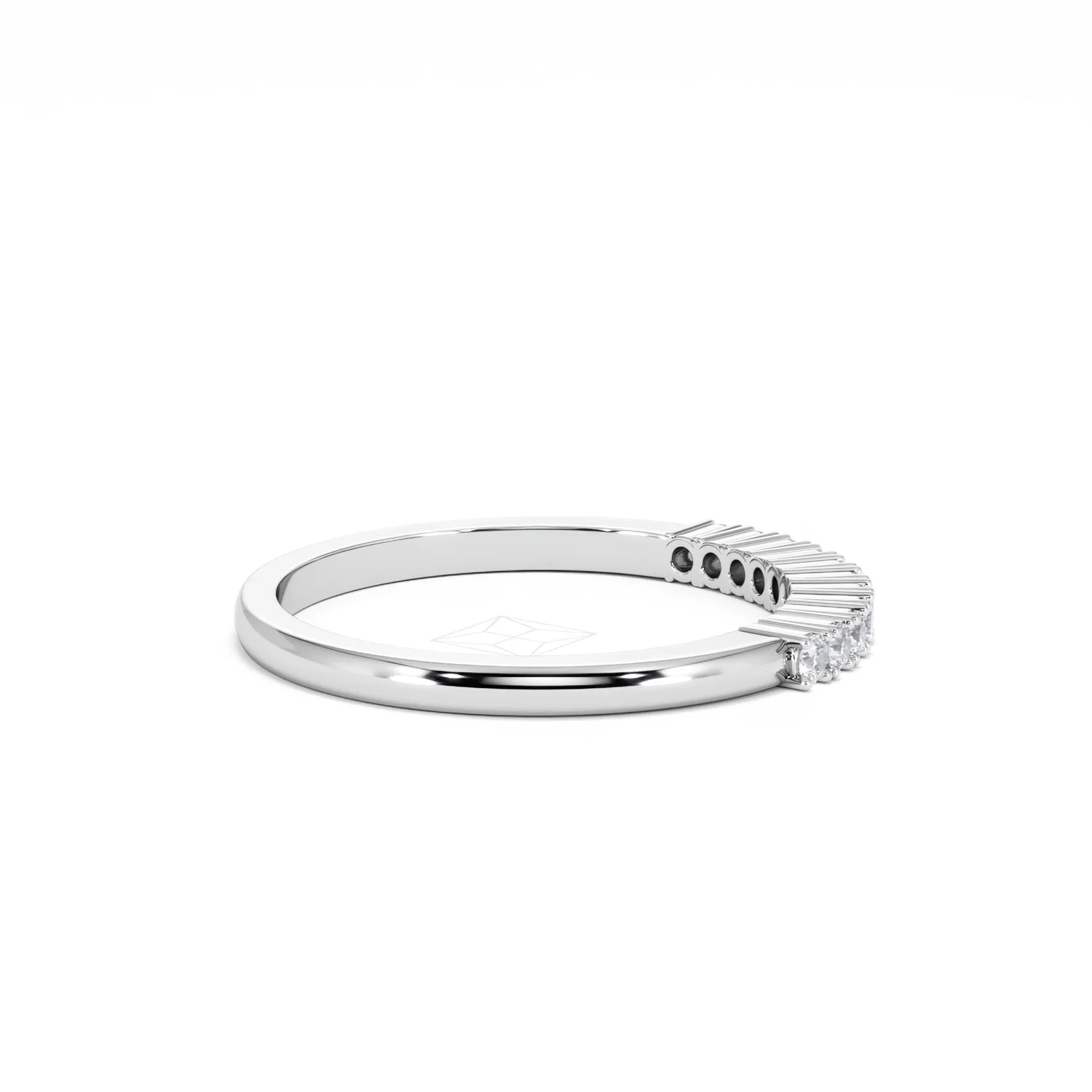 Half Eternity Ring 0.15CT Claw Set Lab Diamond 9K White Gold - Image 32
