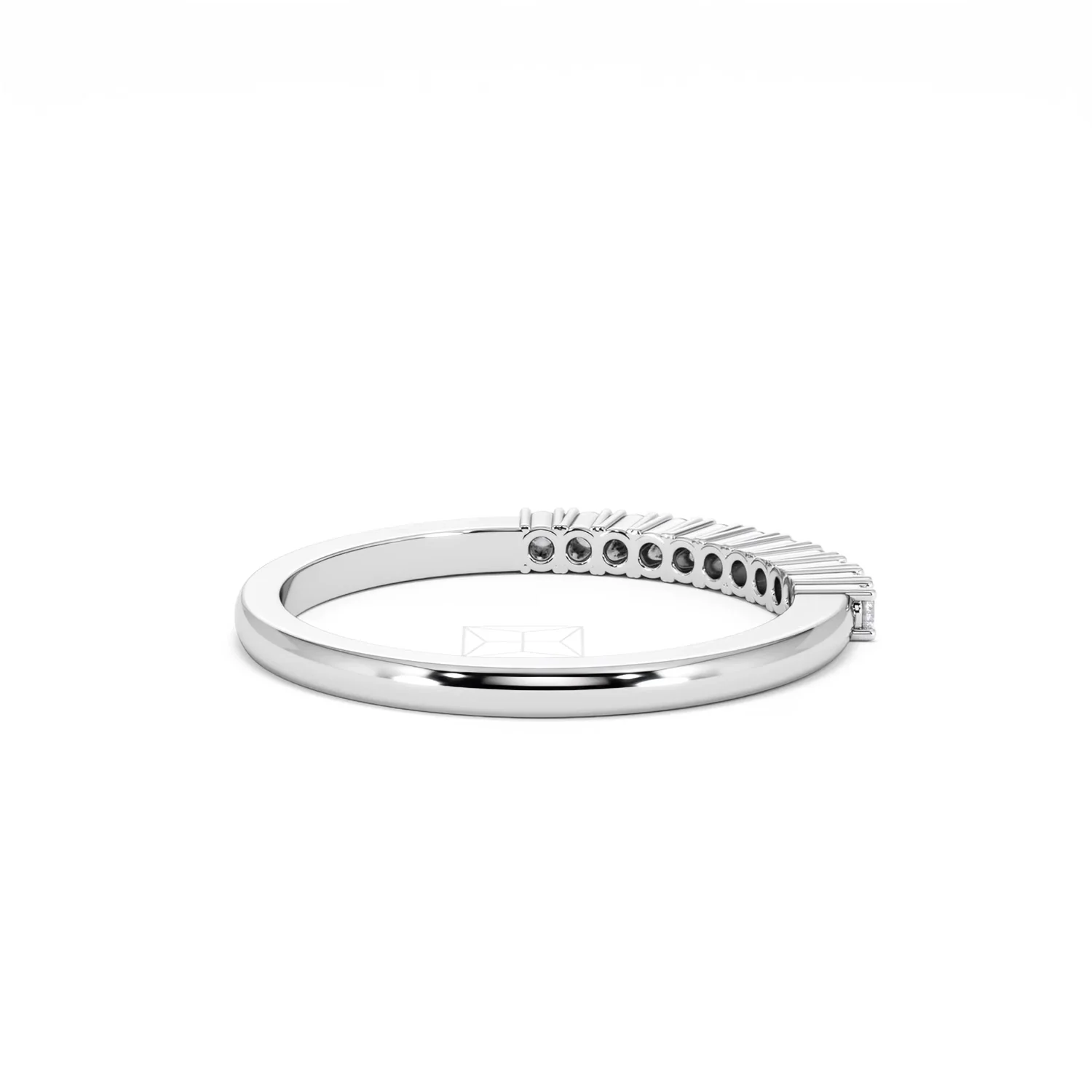 Half Eternity Ring 0.15CT Claw Set Lab Diamond 9K White Gold - Image 40