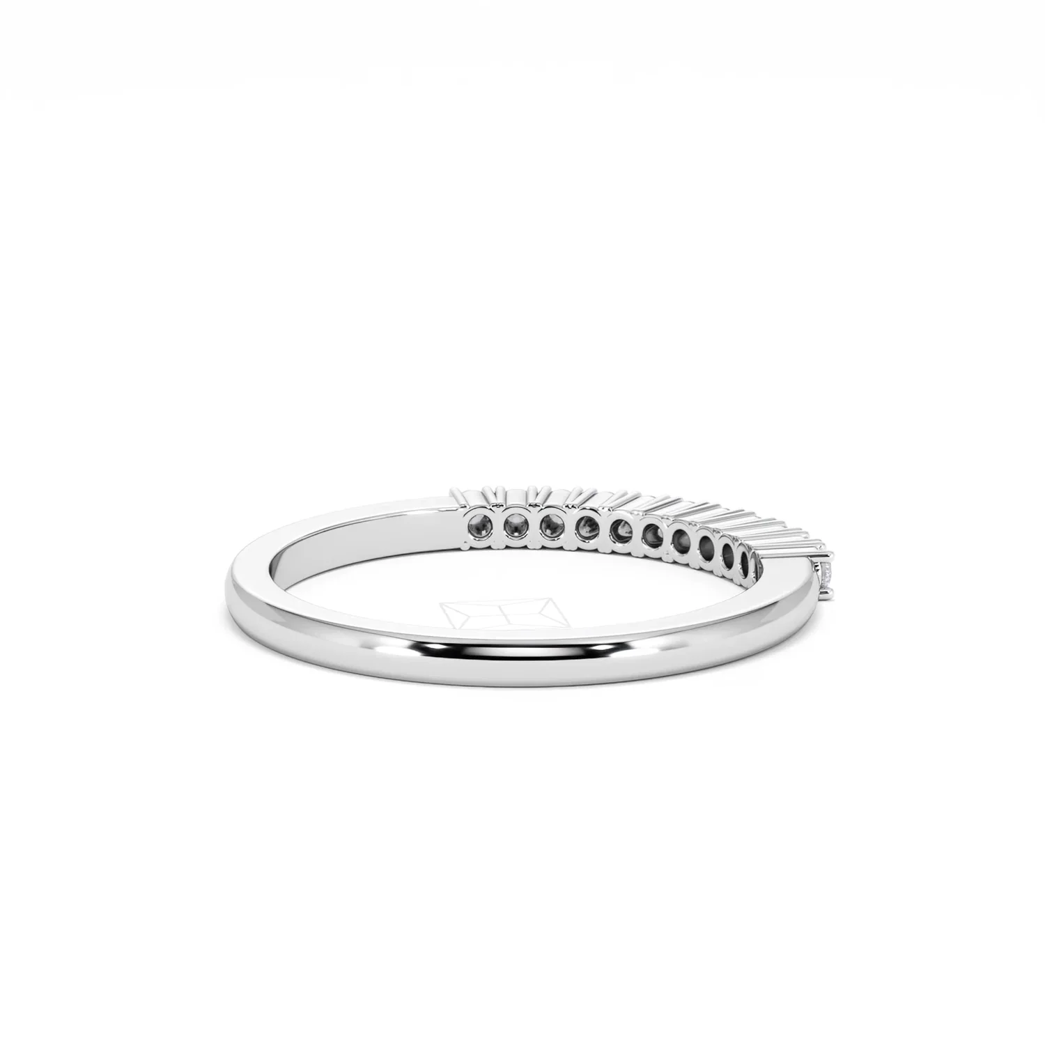 Half Eternity Ring 0.15CT Claw Set Lab Diamond 9K White Gold - Image 42