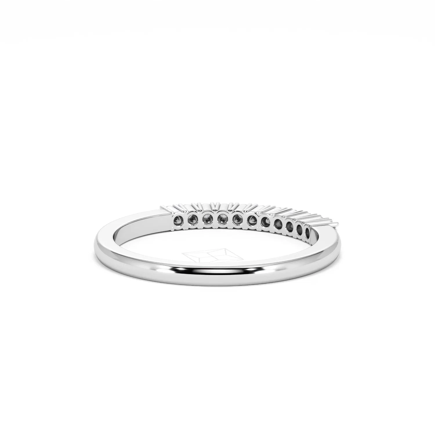Half Eternity Ring 0.15CT Claw Set Lab Diamond 9K White Gold - Image 45