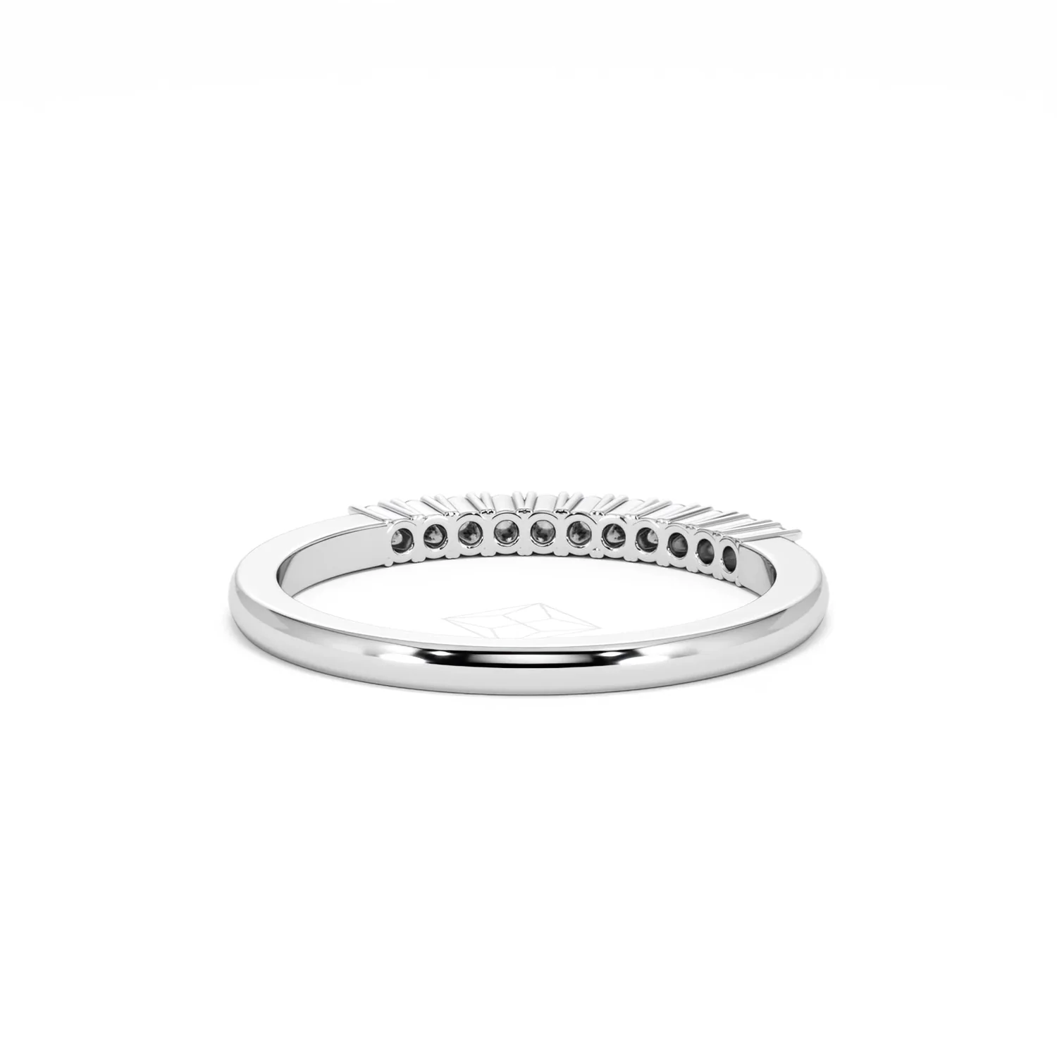 Half Eternity Ring 0.15CT Claw Set Lab Diamond 9K White Gold - Image 47