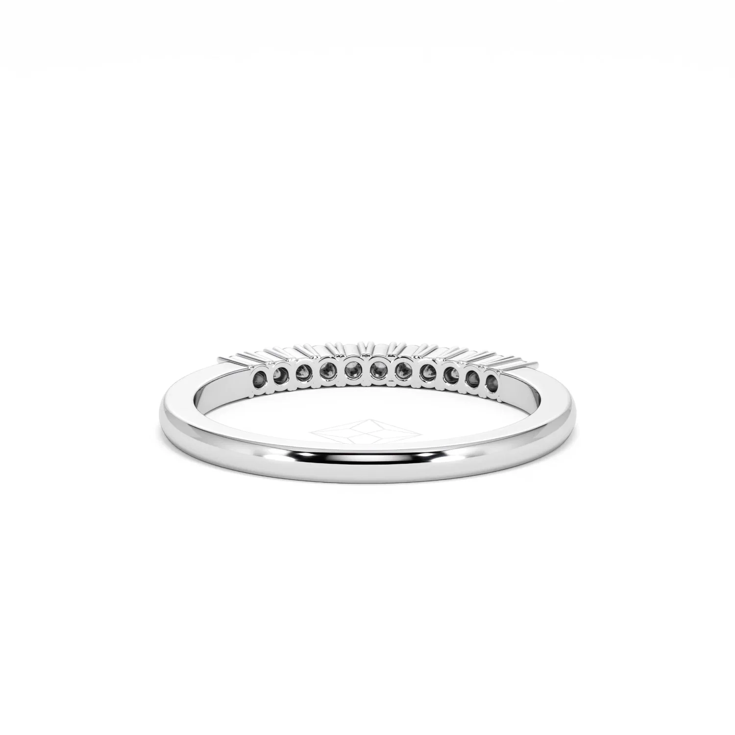 Half Eternity Ring 0.15CT Claw Set Lab Diamond 9K White Gold - Image 49