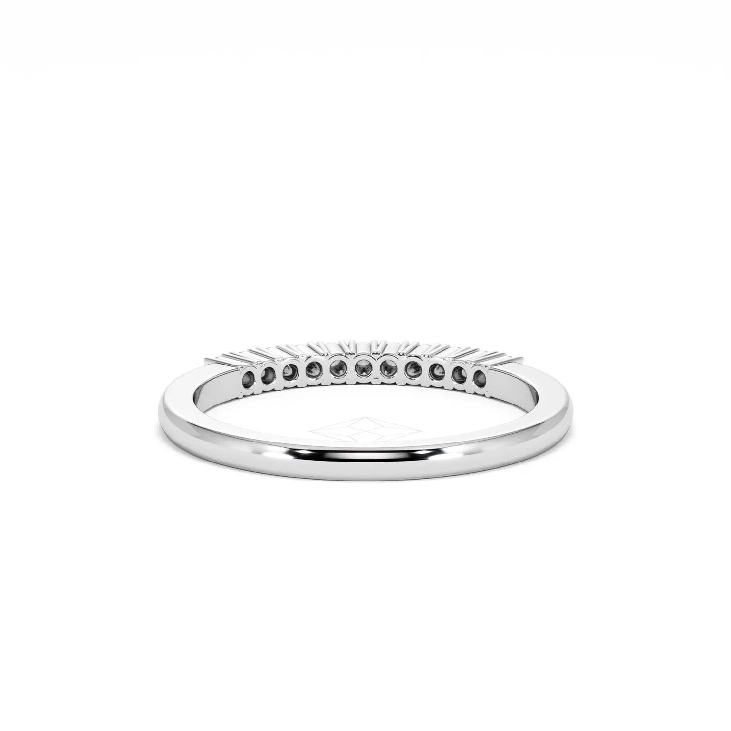 Half Eternity Ring 0.15CT Claw Set Lab Diamond 9K White Gold - Image 50