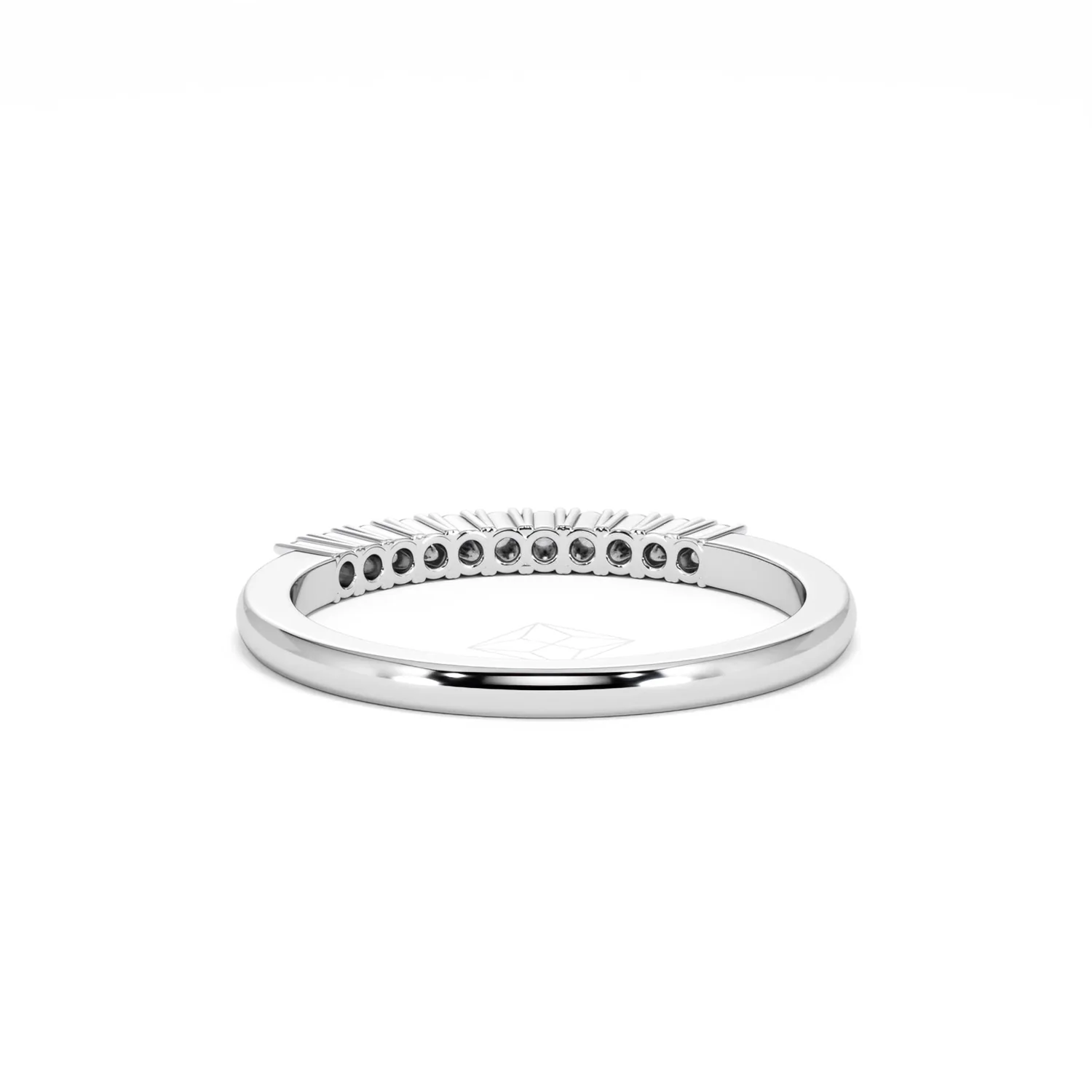 Half Eternity Ring 0.15CT Claw Set Lab Diamond 9K White Gold - Image 52