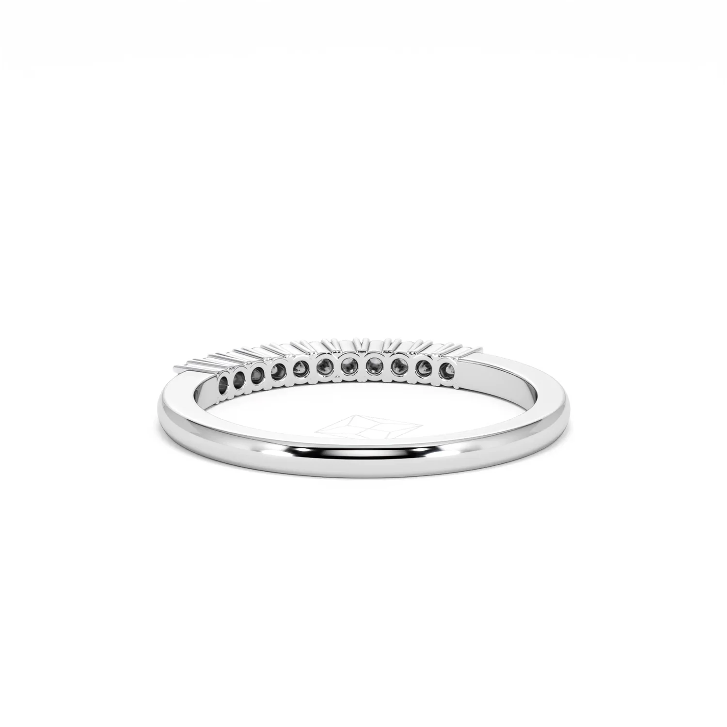 Half Eternity Ring 0.15CT Claw Set Lab Diamond 9K White Gold - Image 53
