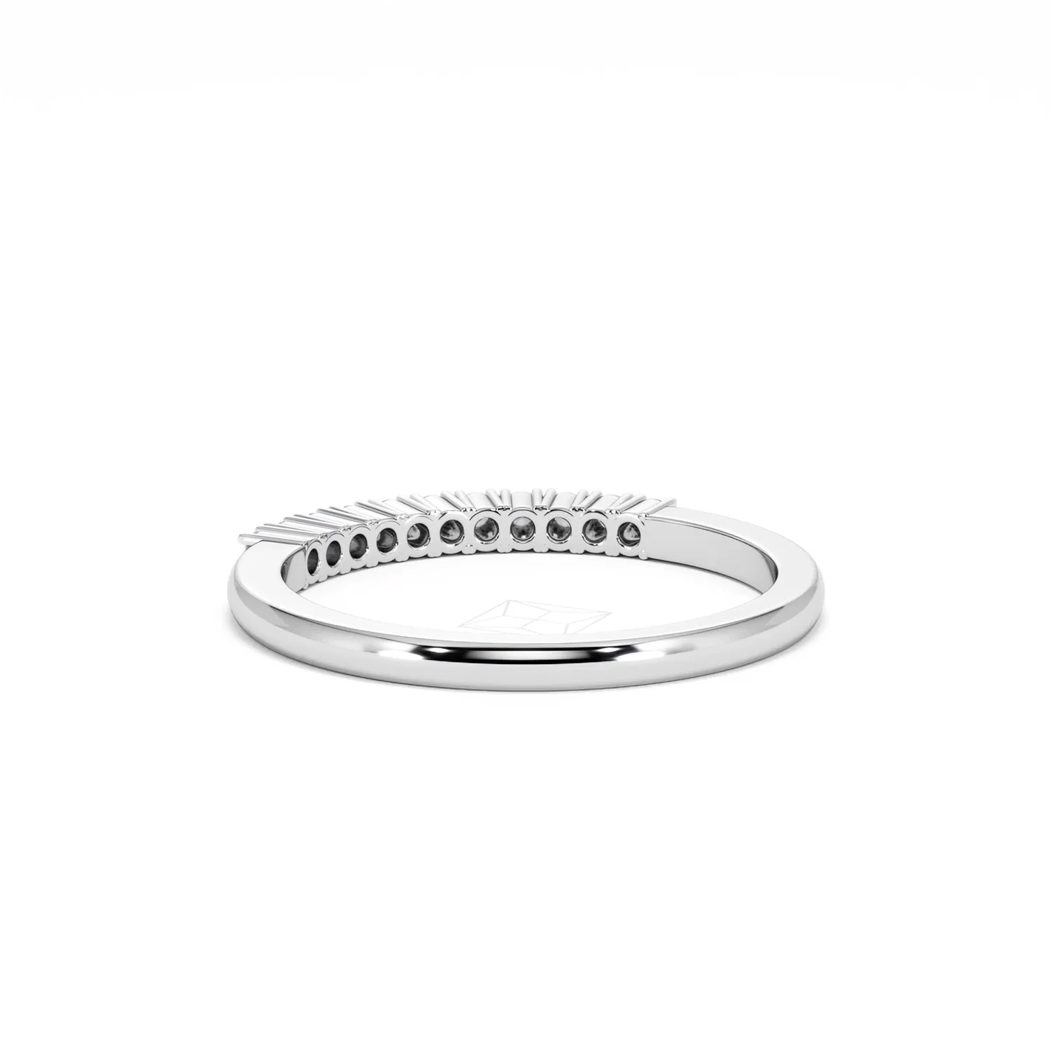 Half Eternity Ring 0.15CT Claw Set Lab Diamond 9K White Gold - Image 54