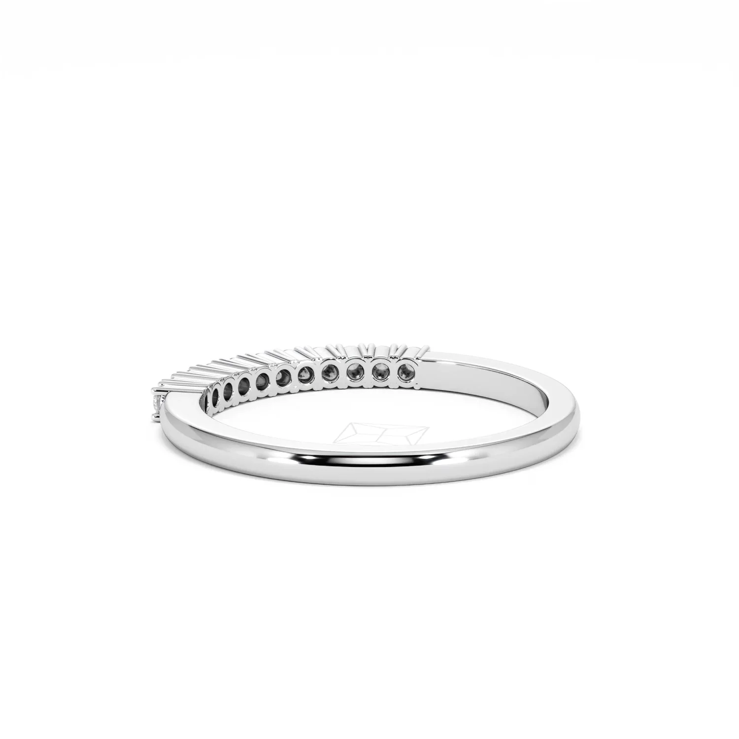 Half Eternity Ring 0.15CT Claw Set Lab Diamond 9K White Gold - Image 57