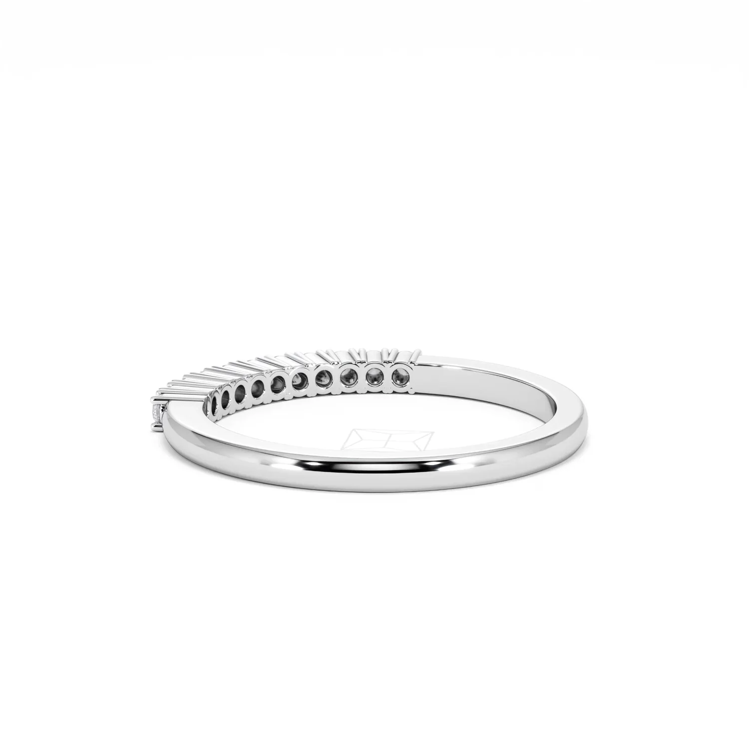 Half Eternity Ring 0.15CT Claw Set Lab Diamond 9K White Gold - Image 58