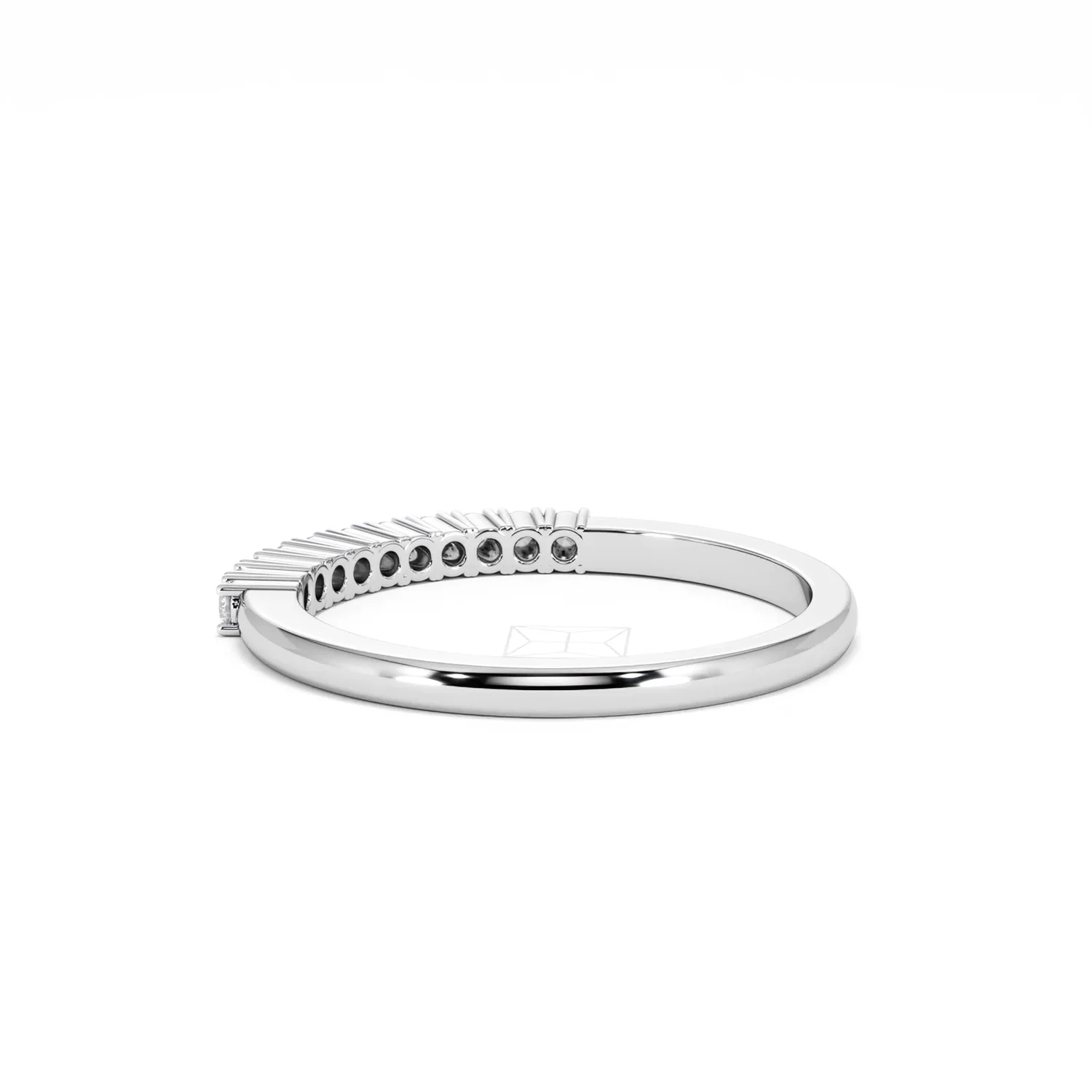 Half Eternity Ring 0.15CT Claw Set Lab Diamond 9K White Gold - Image 59