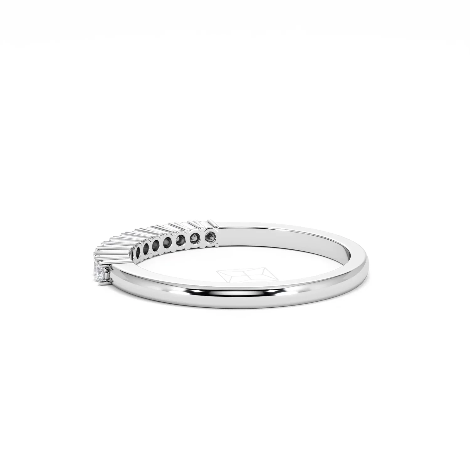 Half Eternity Ring 0.15CT Claw Set Lab Diamond 9K White Gold - Image 63