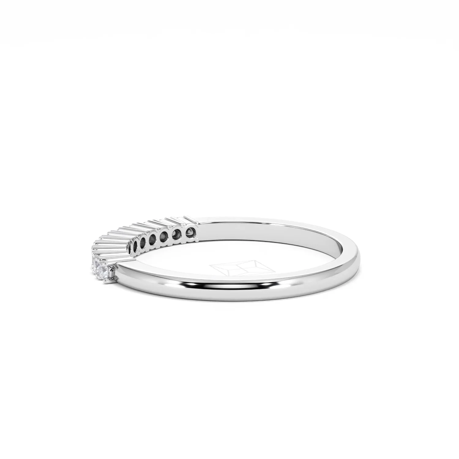 Half Eternity Ring 0.15CT Claw Set Lab Diamond 9K White Gold - Image 65