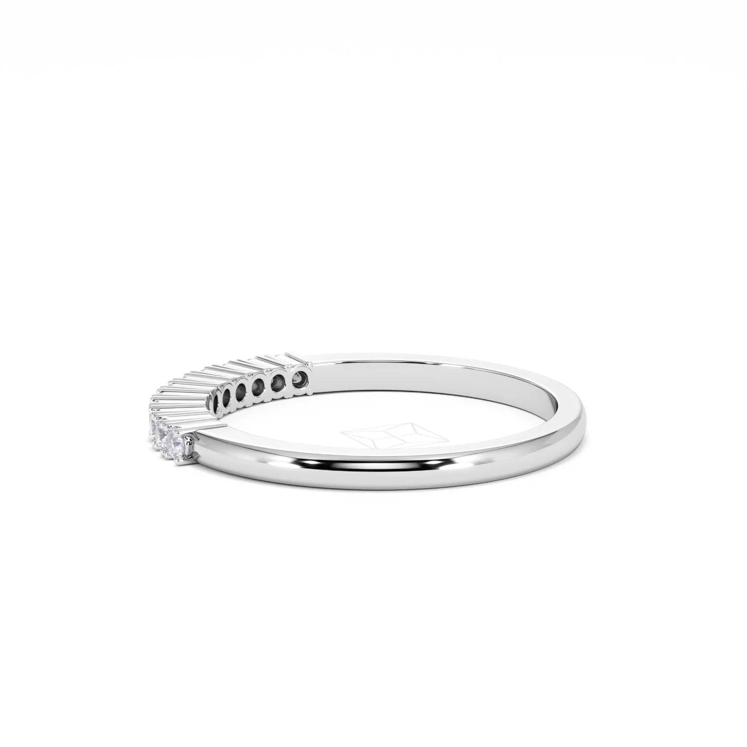 Half Eternity Ring 0.15CT Claw Set Lab Diamond 9K White Gold - Image 66