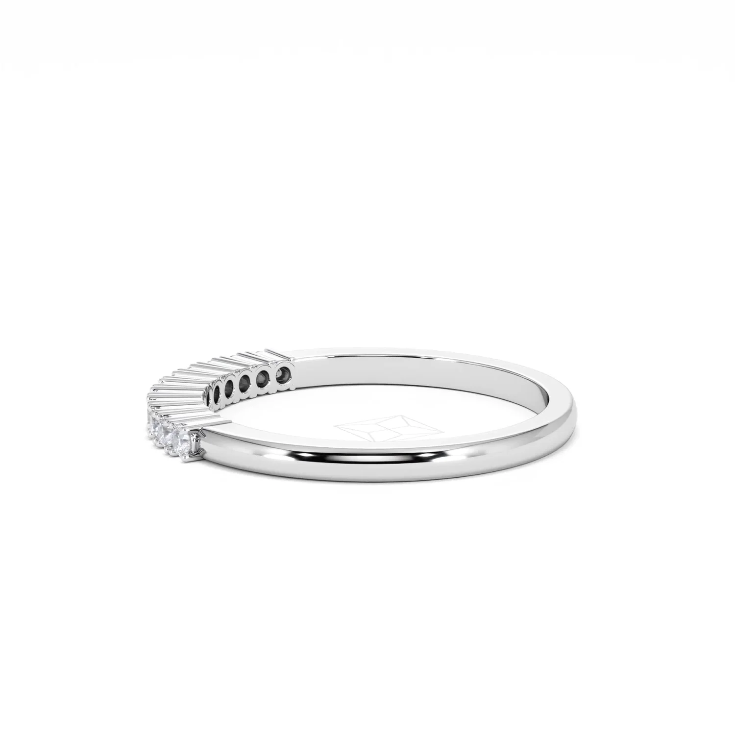 Half Eternity Ring 0.15CT Claw Set Lab Diamond 9K White Gold - Image 67