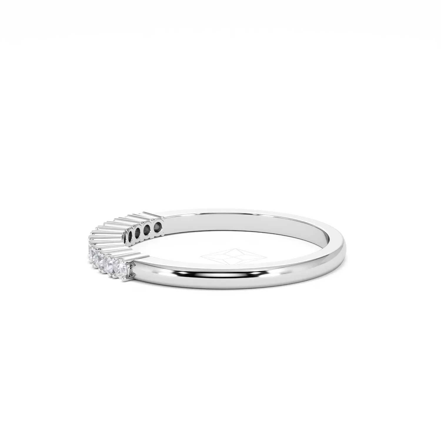 Half Eternity Ring 0.15CT Claw Set Lab Diamond 9K White Gold - Image 69