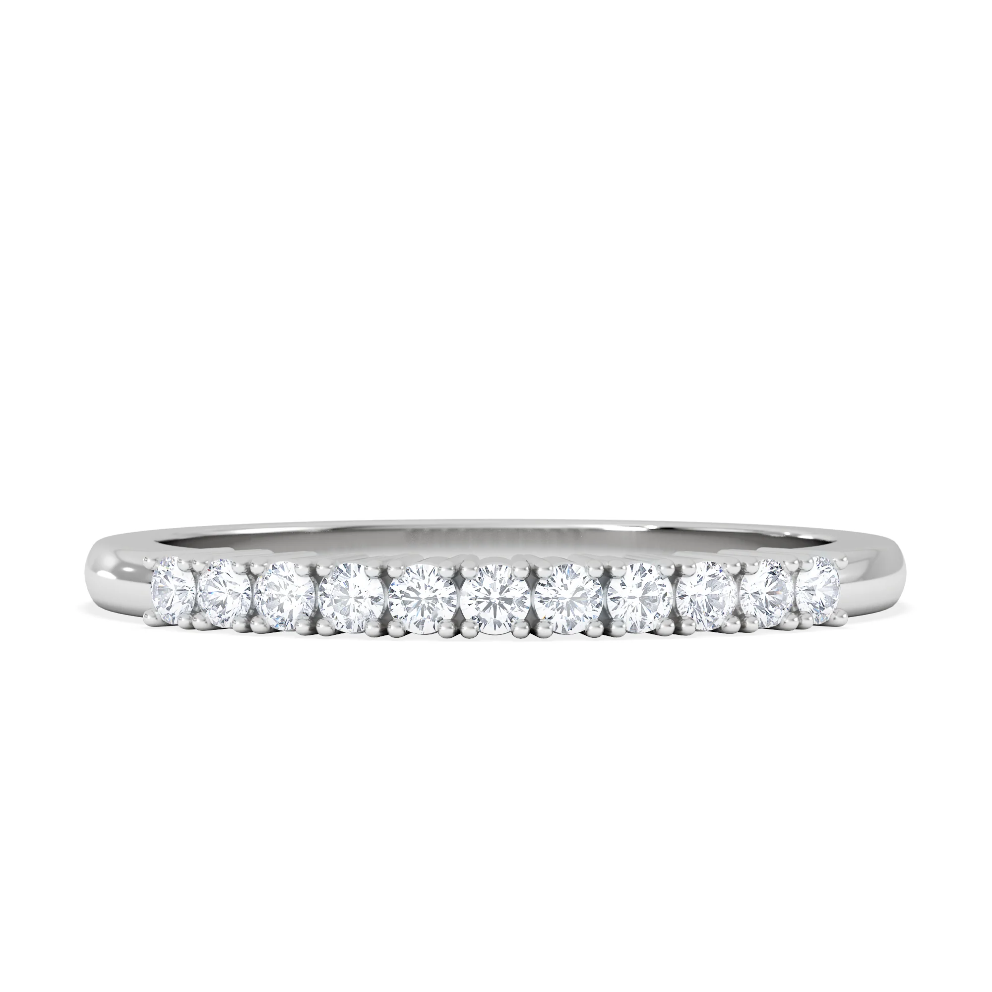Half Eternity Ring 0.15CT Claw Set Lab Diamond 9K White Gold - Image 7