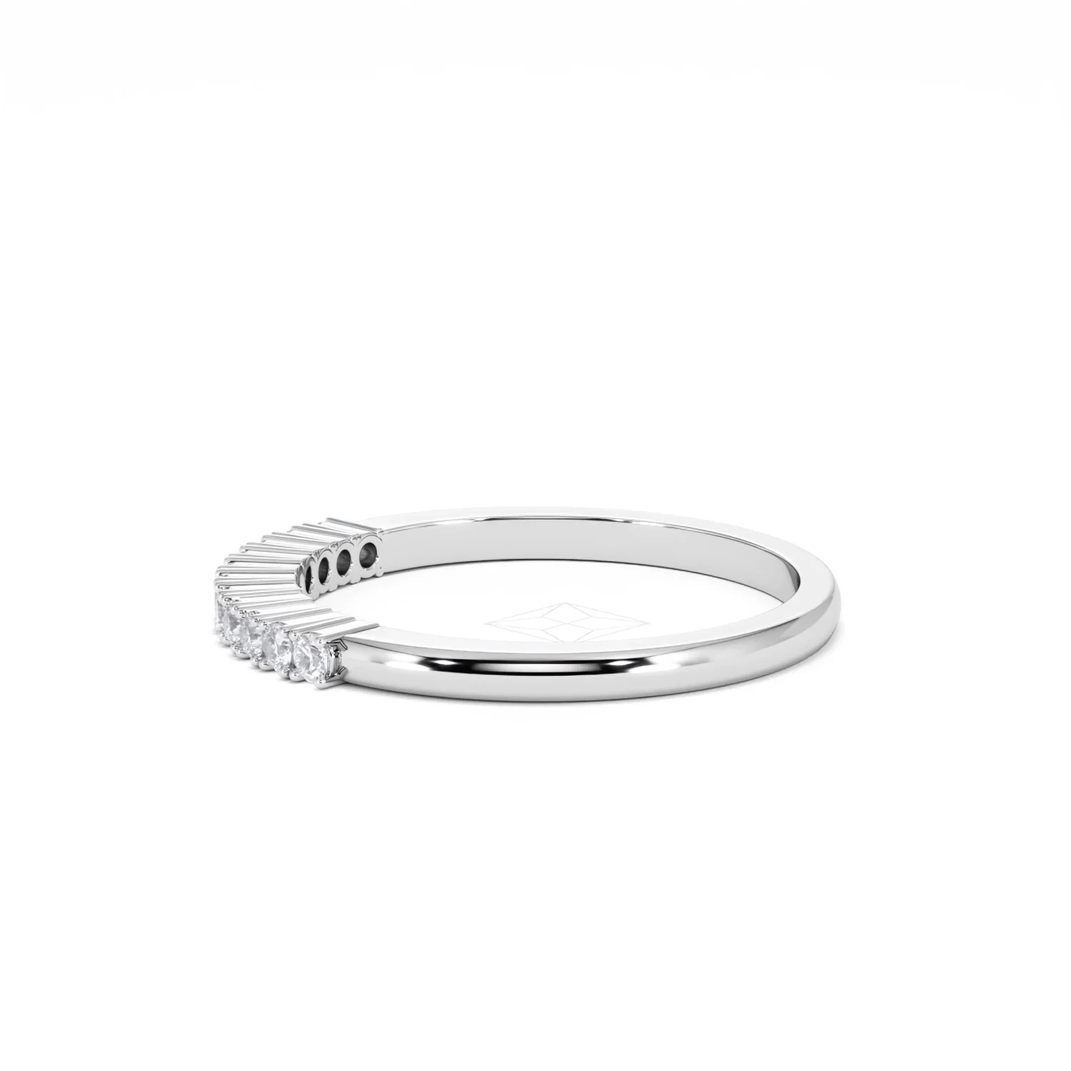 Half Eternity Ring 0.15CT Claw Set Lab Diamond 9K White Gold - Image 70