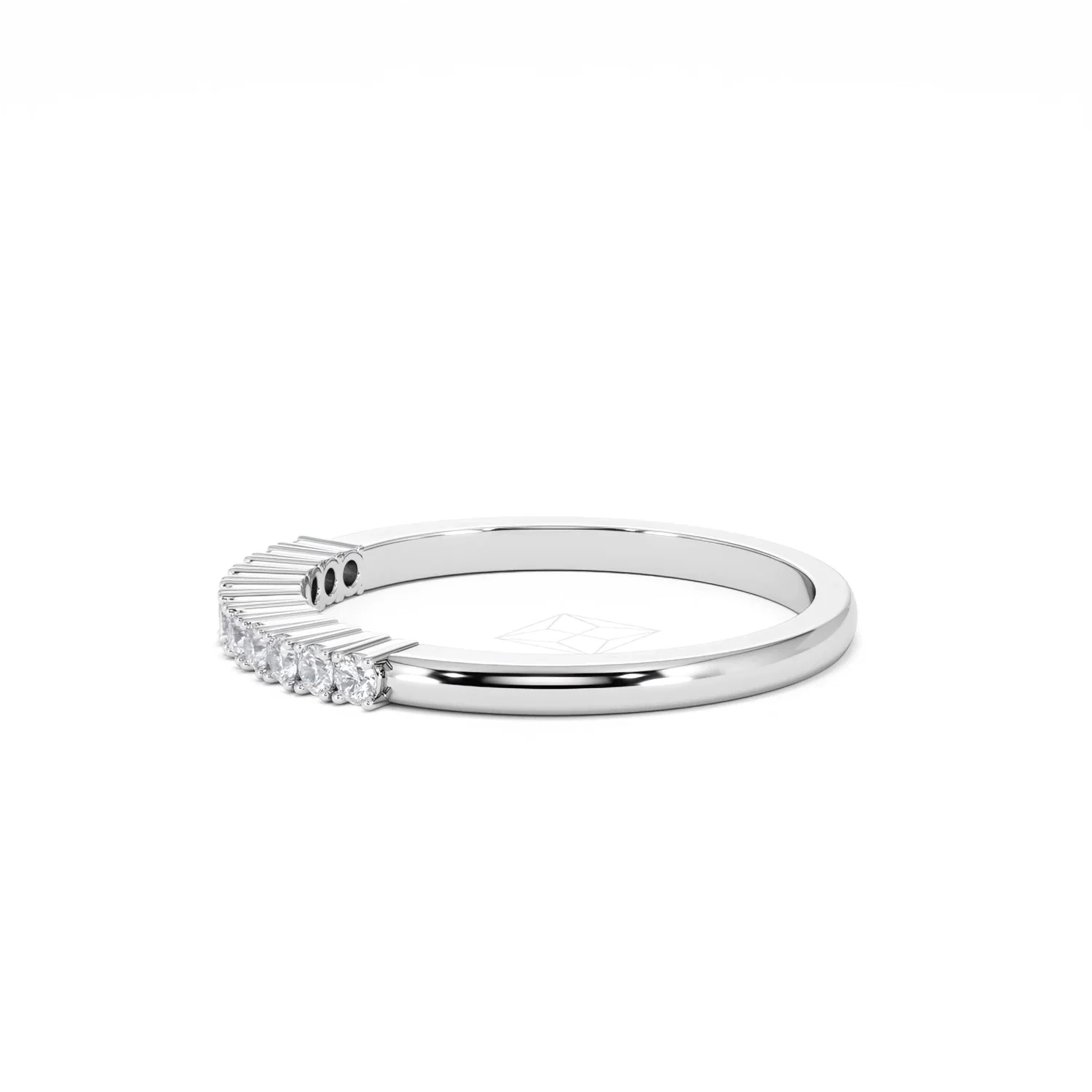 Half Eternity Ring 0.15CT Claw Set Lab Diamond 9K White Gold - Image 72