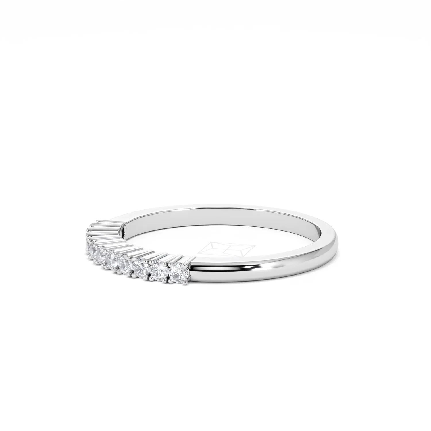 Half Eternity Ring 0.15CT Claw Set Lab Diamond 9K White Gold - Image 76