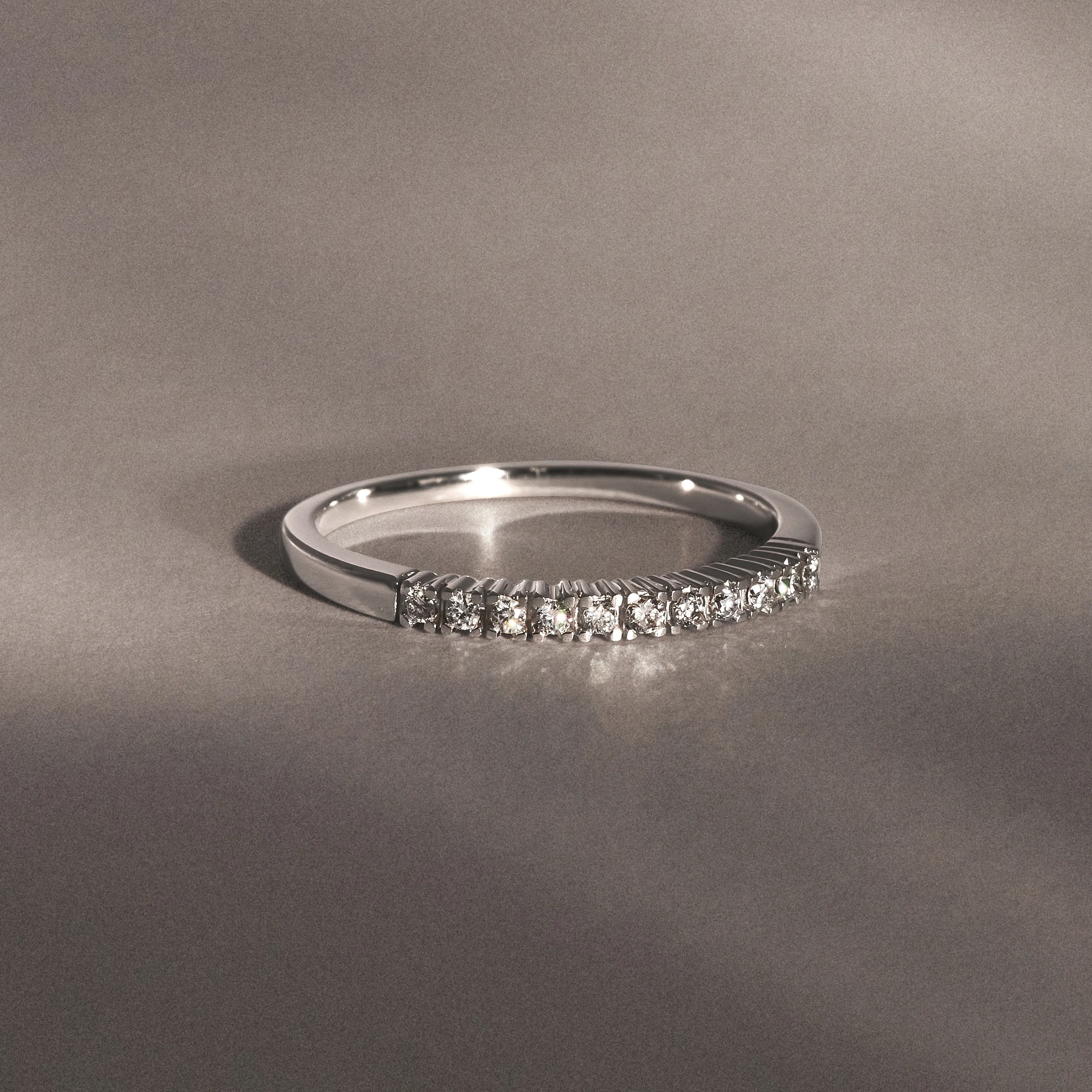 Half Eternity Ring 0.15CT Claw Set Lab Diamond 9K White Gold - Image 8