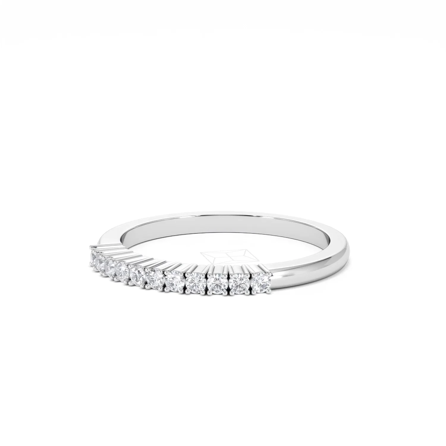 Half Eternity Ring 0.15CT Claw Set Lab Diamond 9K White Gold - Image 83