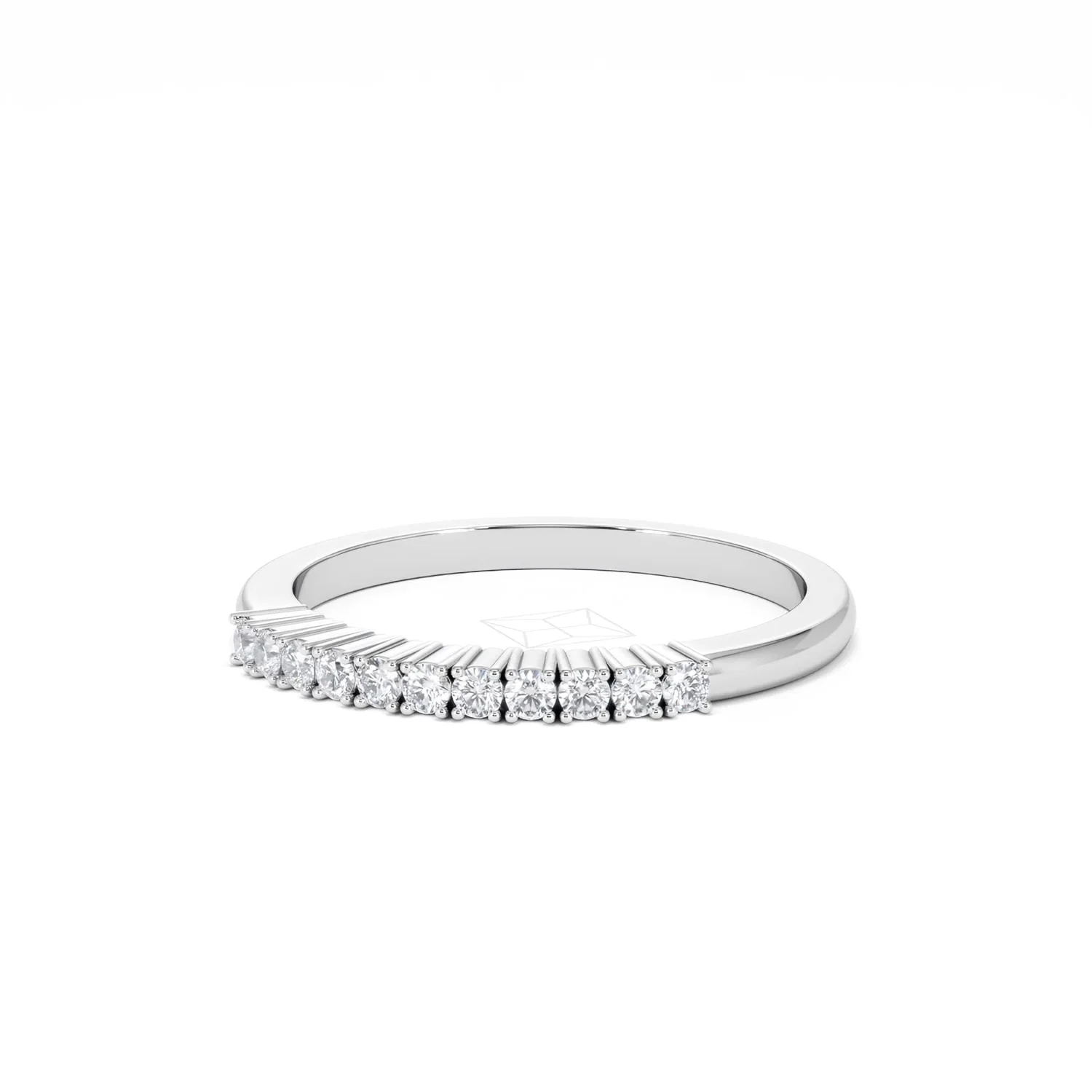 Half Eternity Ring 0.15CT Claw Set Lab Diamond 9K White Gold - Image 85