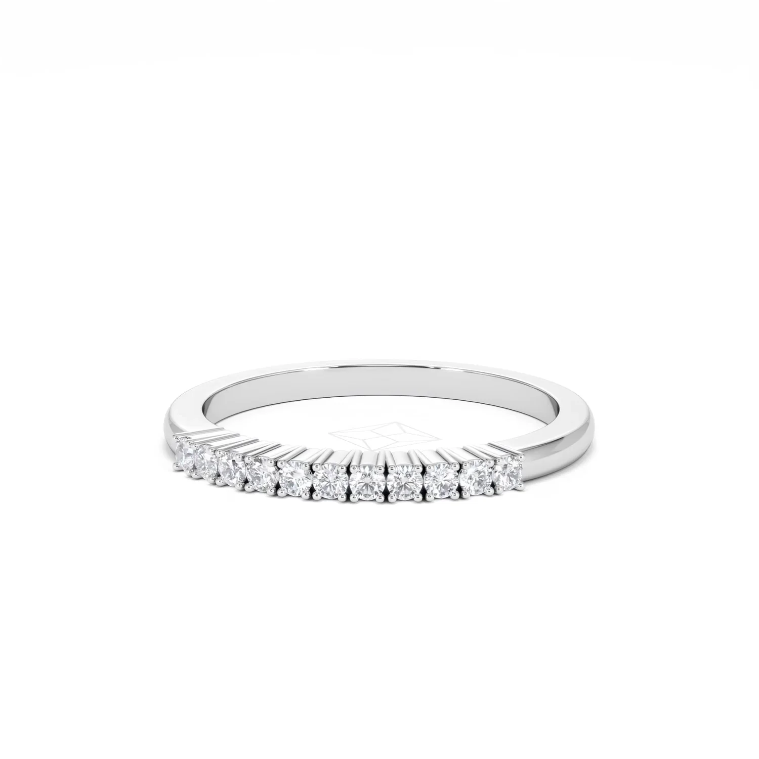 Half Eternity Ring 0.15CT Claw Set Lab Diamond 9K White Gold - Image 87