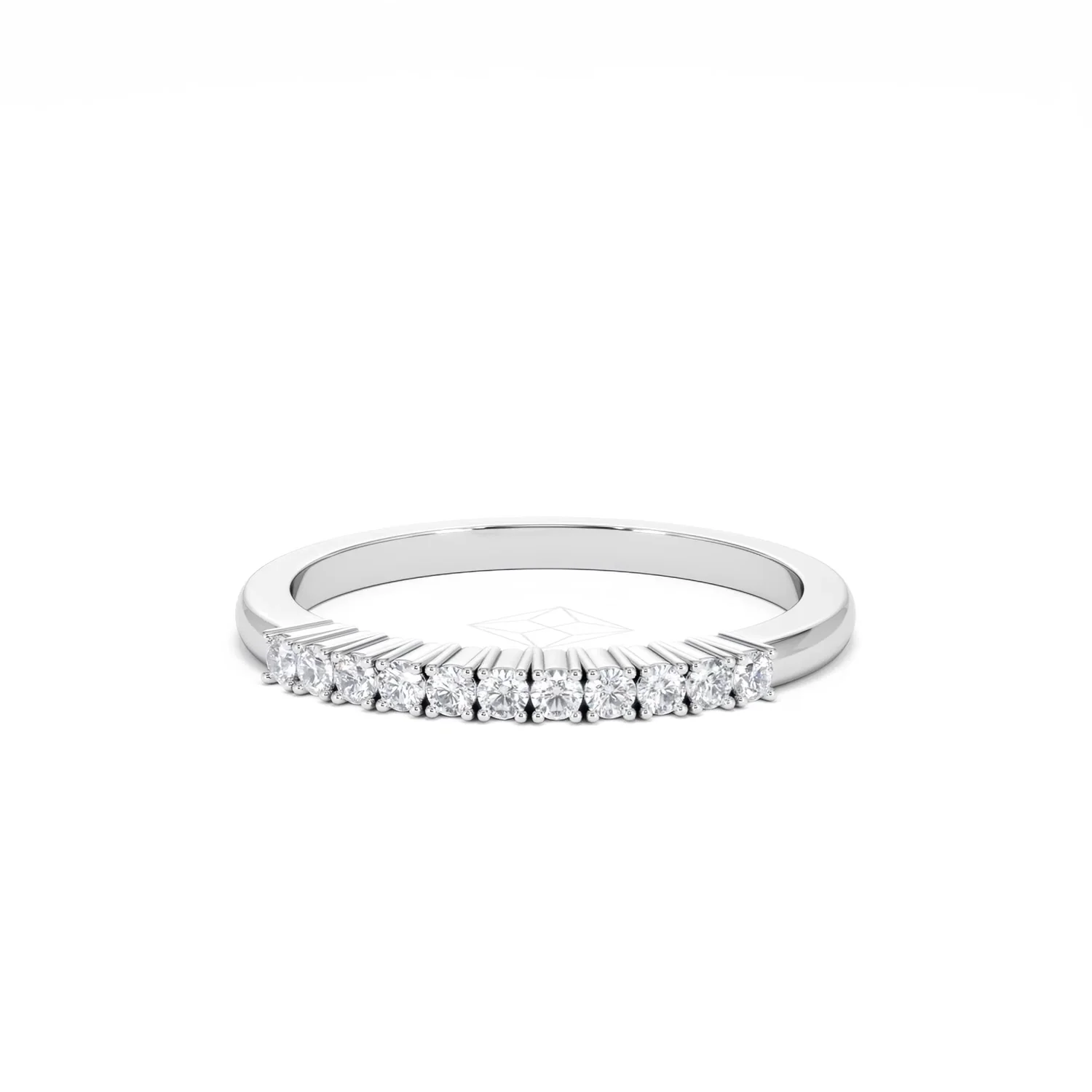 Half Eternity Ring 0.15CT Claw Set Lab Diamond 9K White Gold - Image 88