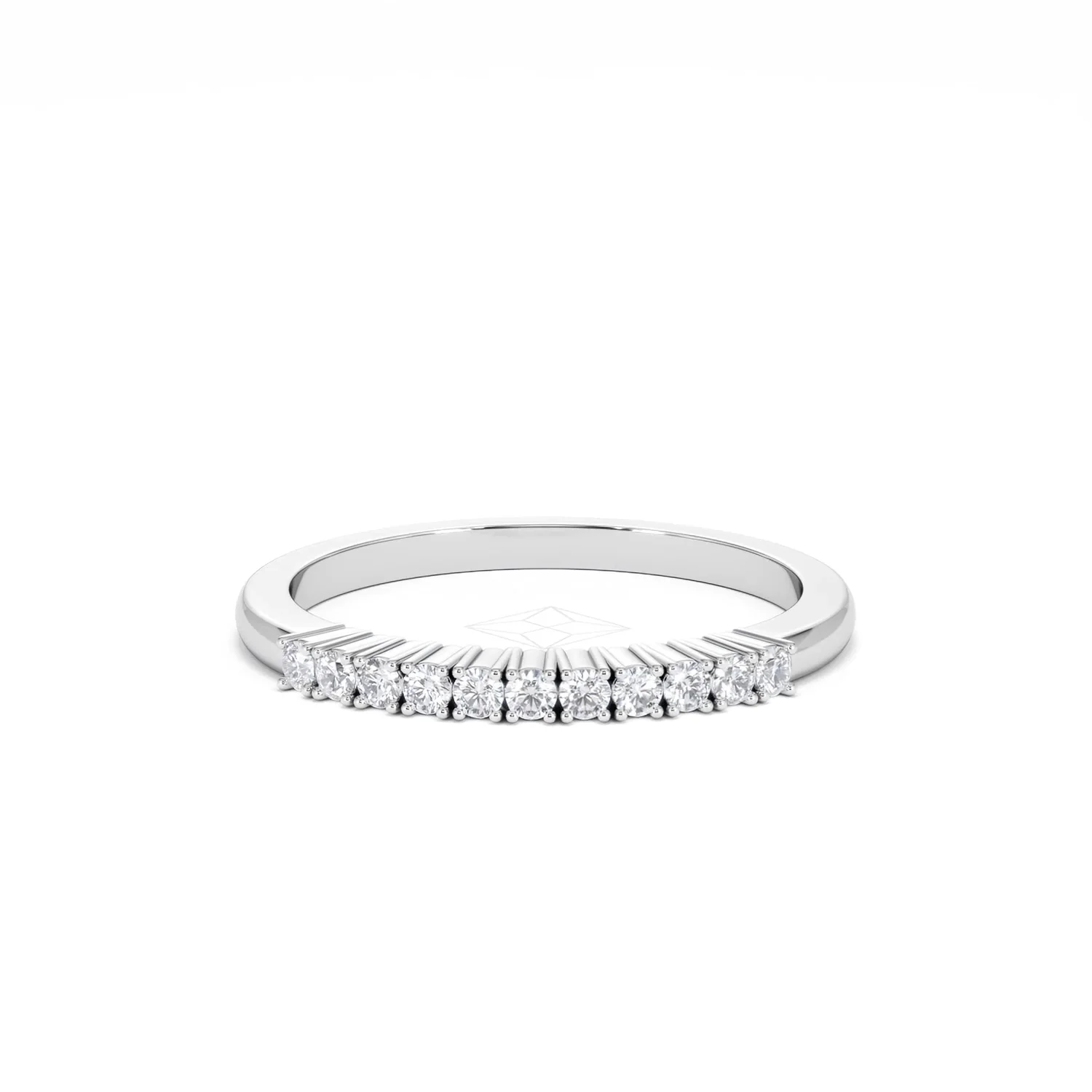 Half Eternity Ring 0.15CT Claw Set Lab Diamond 9K White Gold - Image 89