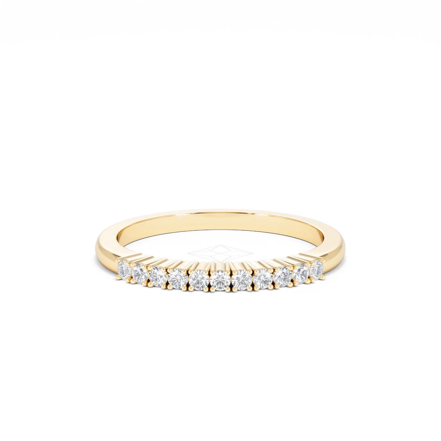 Half Eternity Ring Lab Diamond 9K Yellow Gold 0.15CT - Image 10