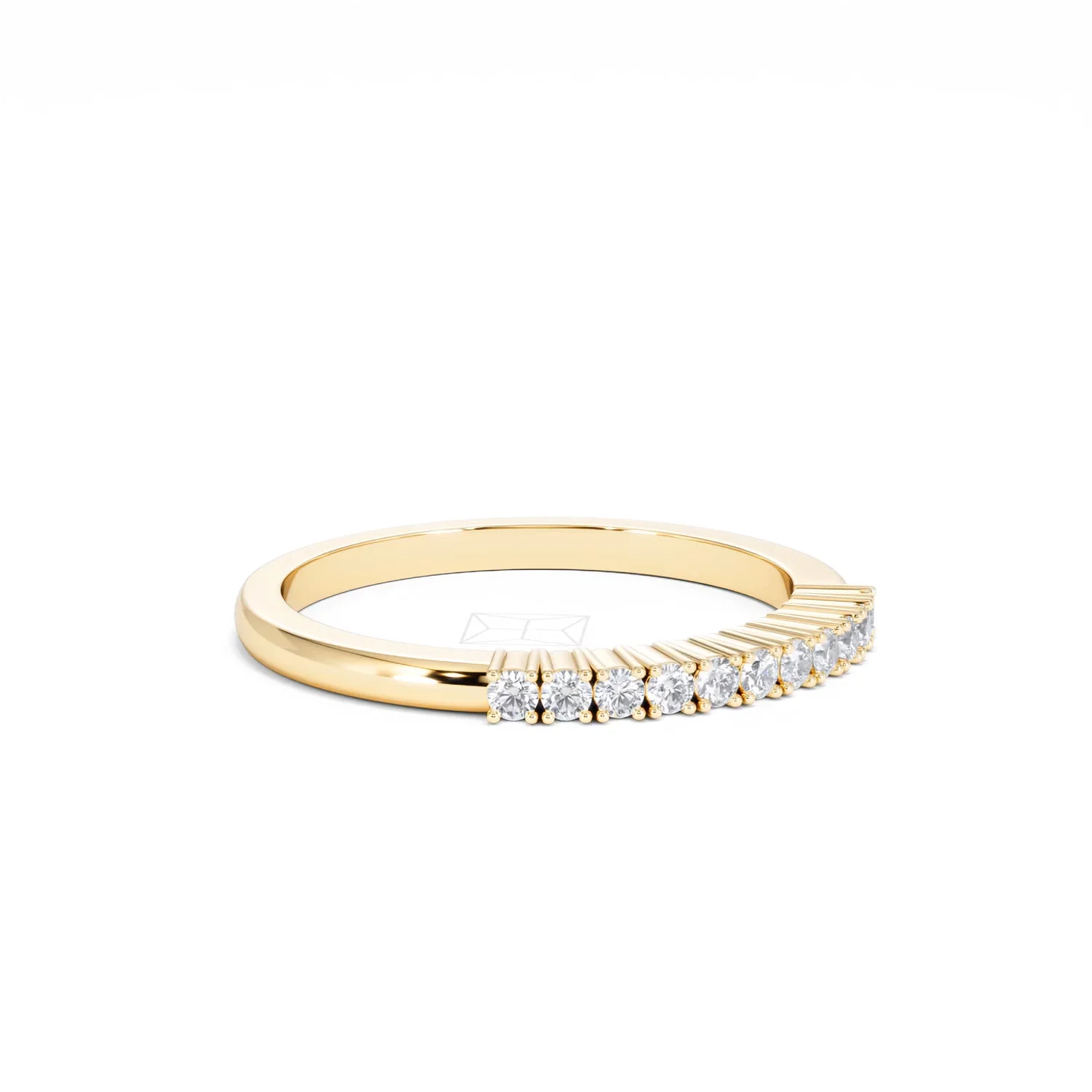 Half Eternity Ring Lab Diamond 9K Yellow Gold 0.15CT - Image 19