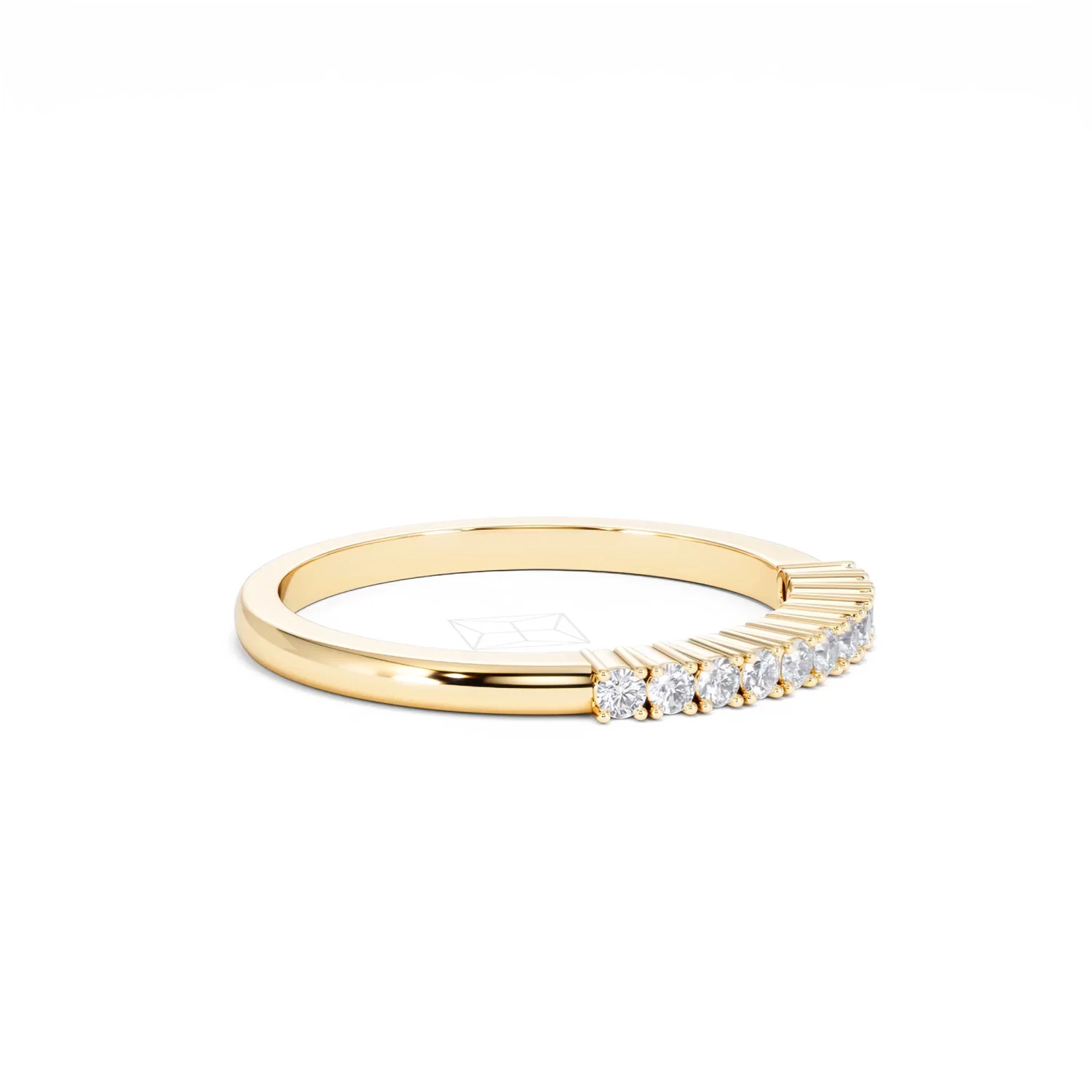 Half Eternity Ring Lab Diamond 9K Yellow Gold 0.15CT - Image 23
