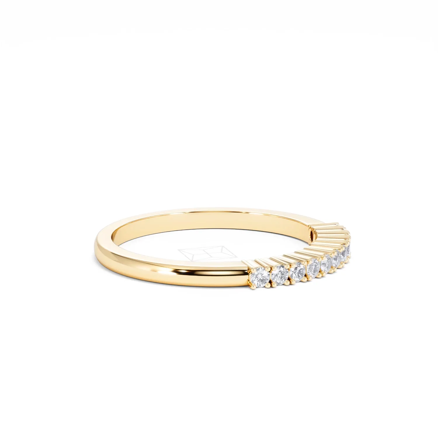 Half Eternity Ring Lab Diamond 9K Yellow Gold 0.15CT - Image 24