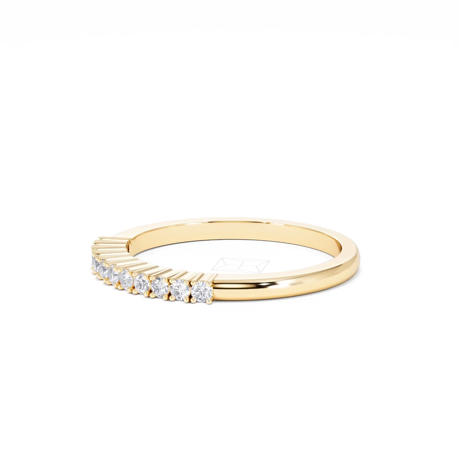 Half Eternity Ring Lab Diamond 9K Yellow Gold 0.15CT - Image 77