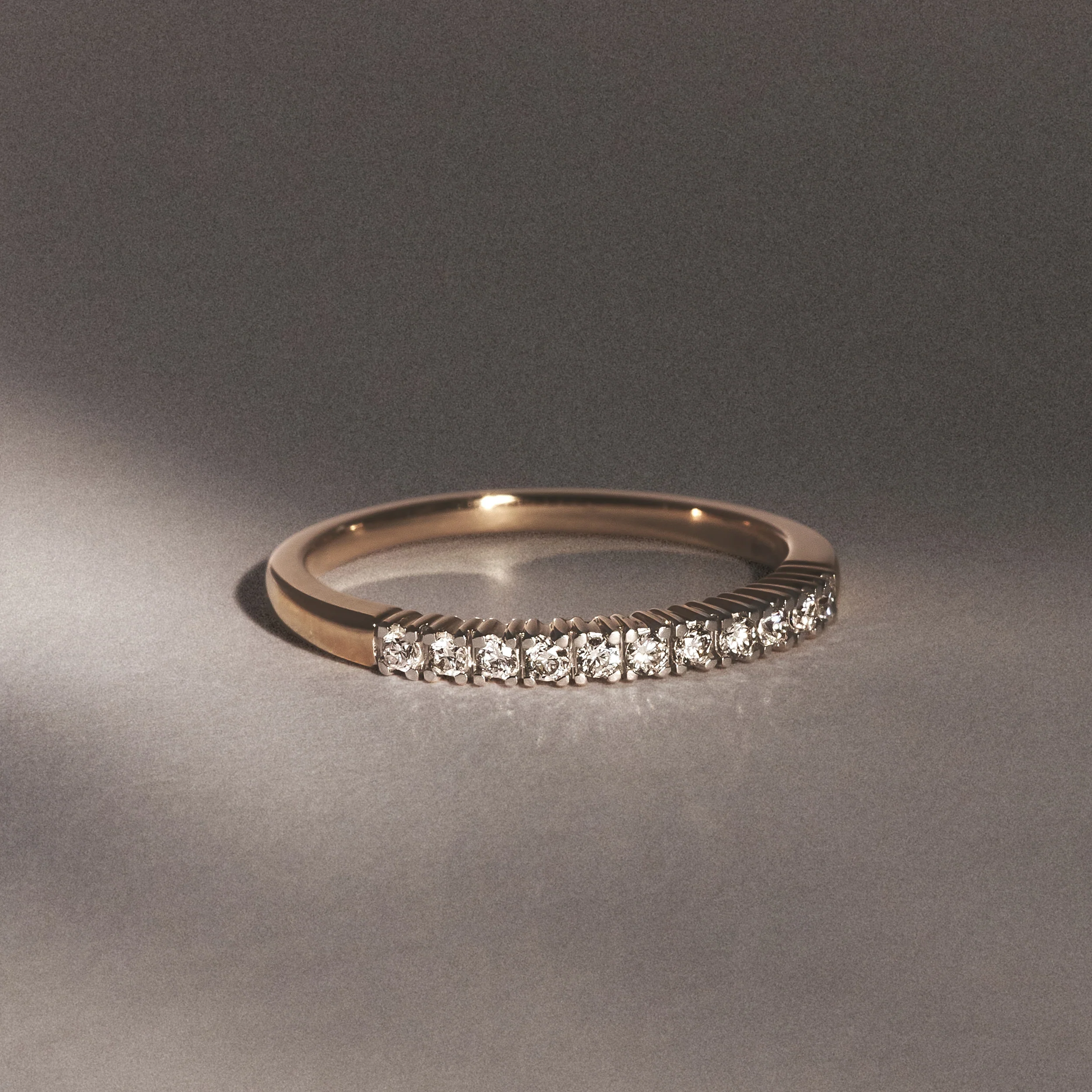 Half Eternity Ring Lab Diamond 9K Yellow Gold 0.15CT - Image 8