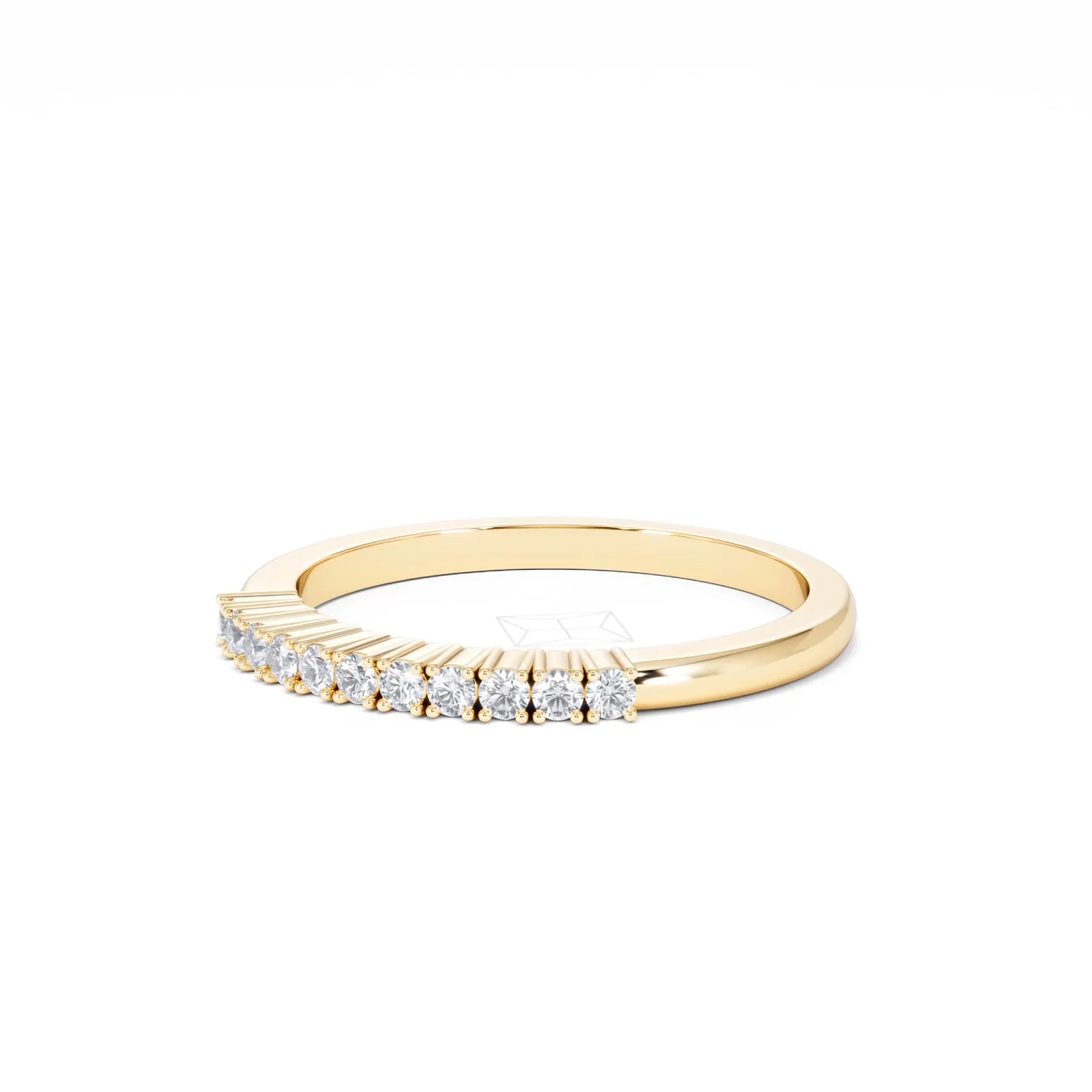Half Eternity Ring Lab Diamond 9K Yellow Gold 0.15CT - Image 82