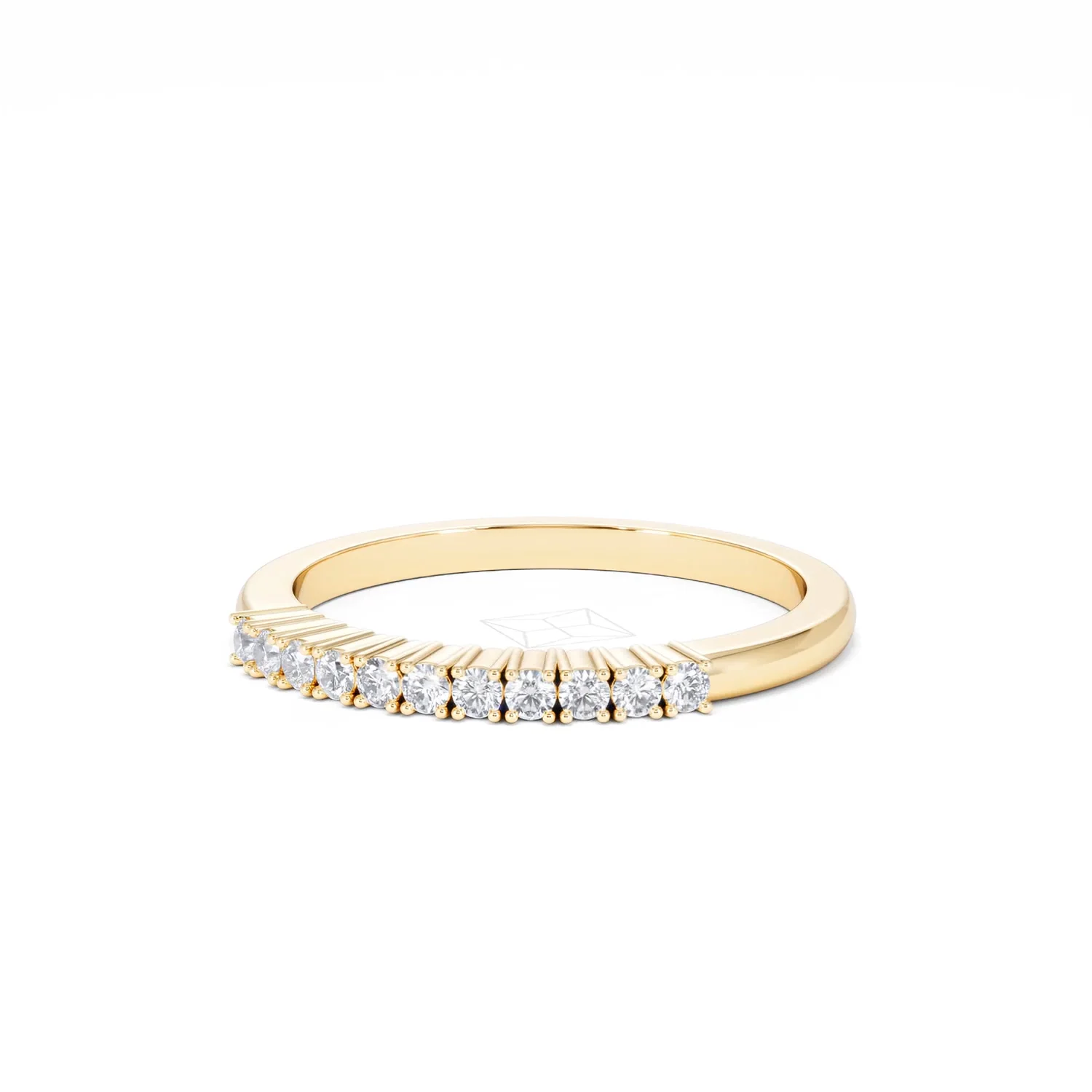 Half Eternity Ring Lab Diamond 9K Yellow Gold 0.15CT - Image 85