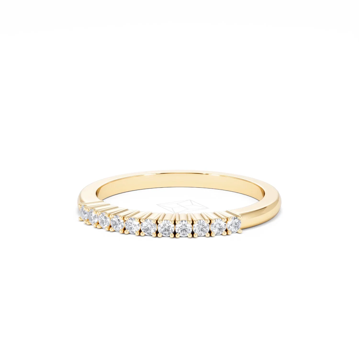 Half Eternity Ring Lab Diamond 9K Yellow Gold 0.15CT - Image 86