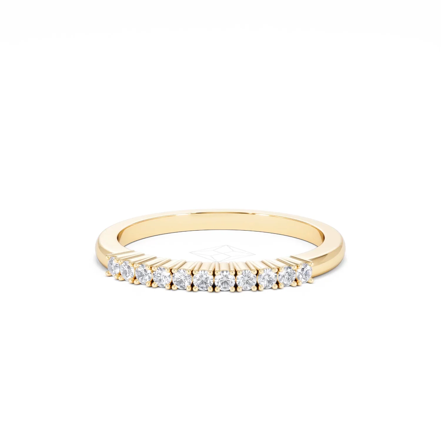 Half Eternity Ring Lab Diamond 9K Yellow Gold 0.15CT - Image 88