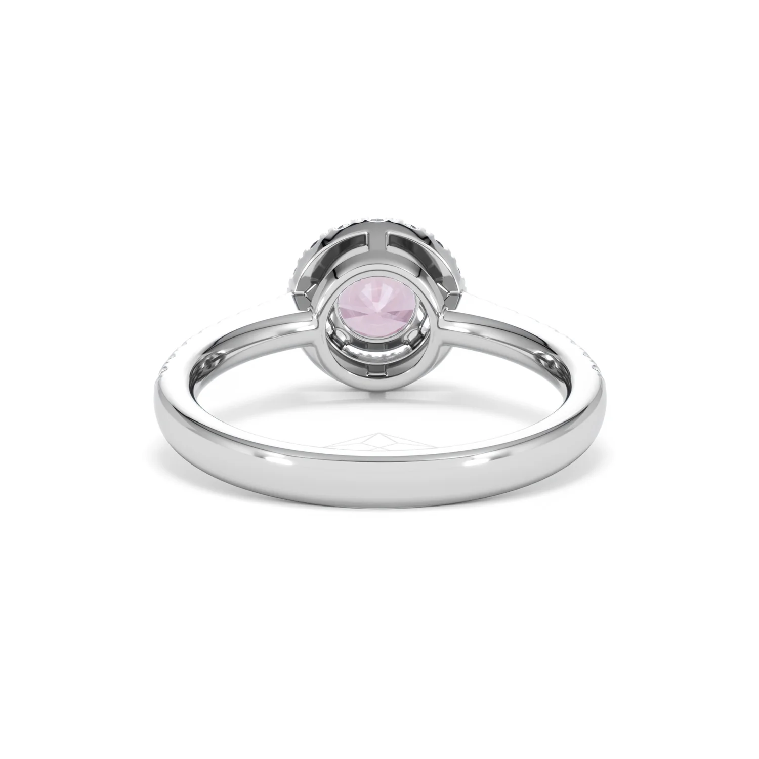 Halo 18K White Gold Diamond and Pink Sapphire Ring 0.36ct - Image 48