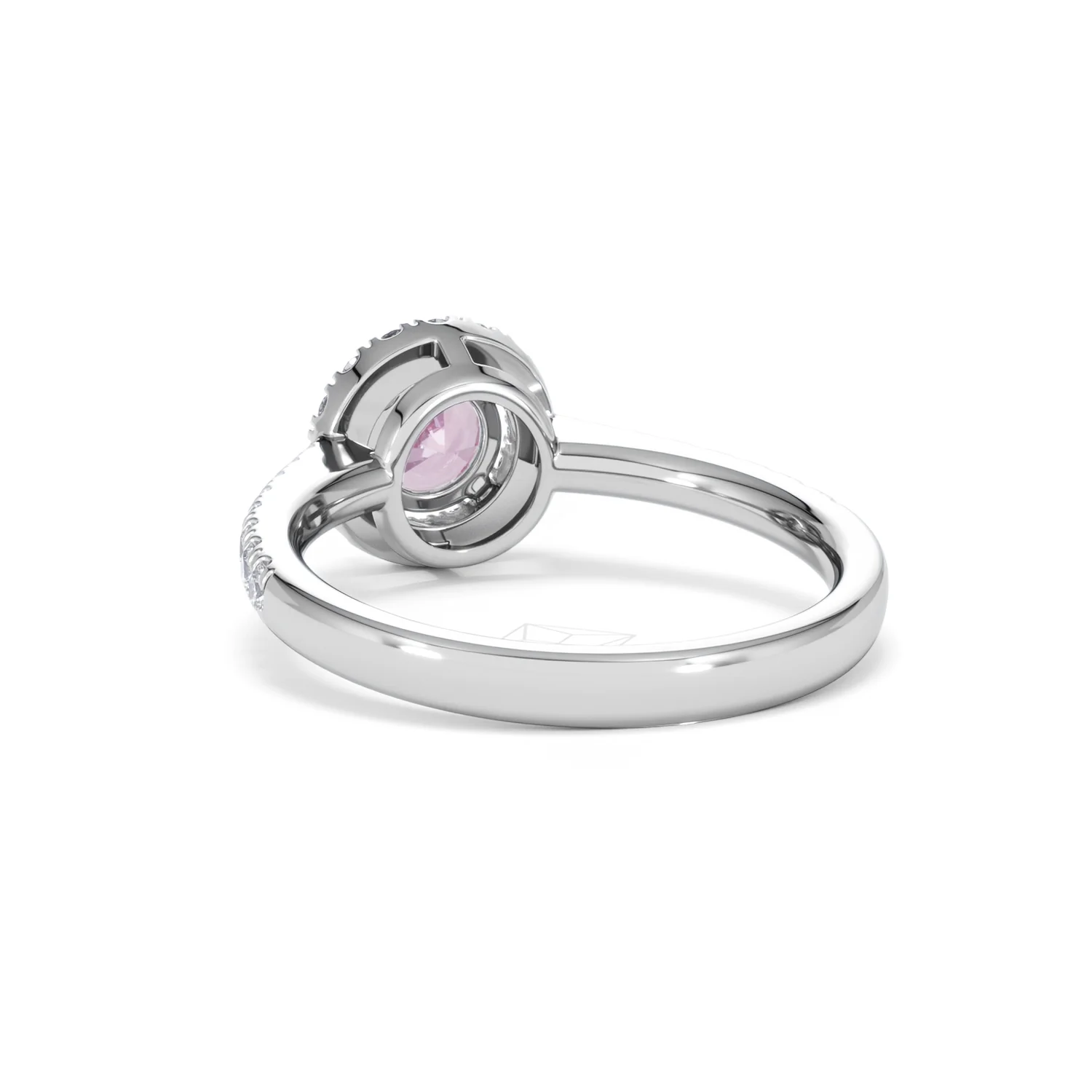 Halo 18K White Gold Diamond and Pink Sapphire Ring 0.36ct - Image 53